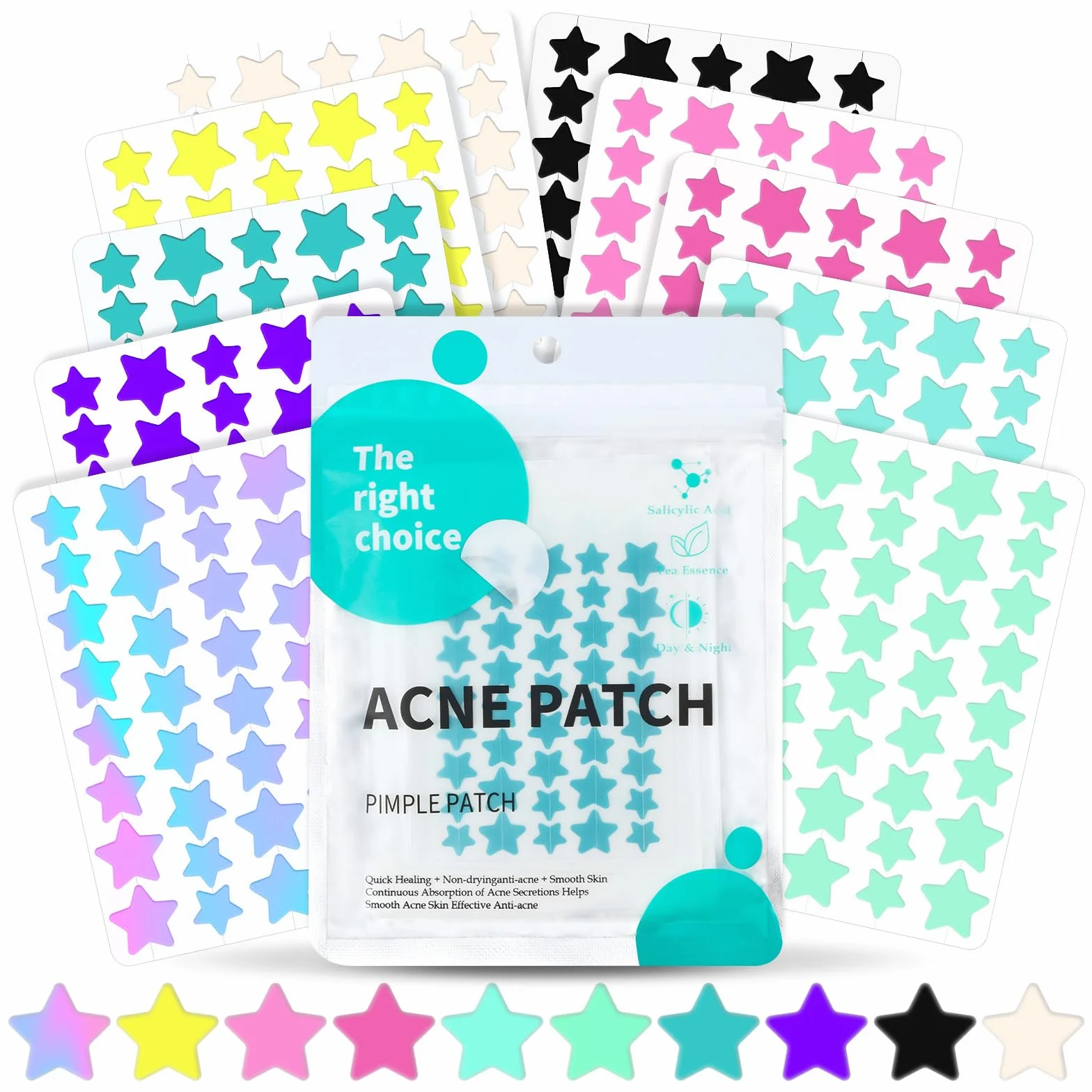 Pimple Patches 400 pièces, Patch Bouton Huile Tea Tree Acide Salicylique Hydrocolloïde Acné Visage