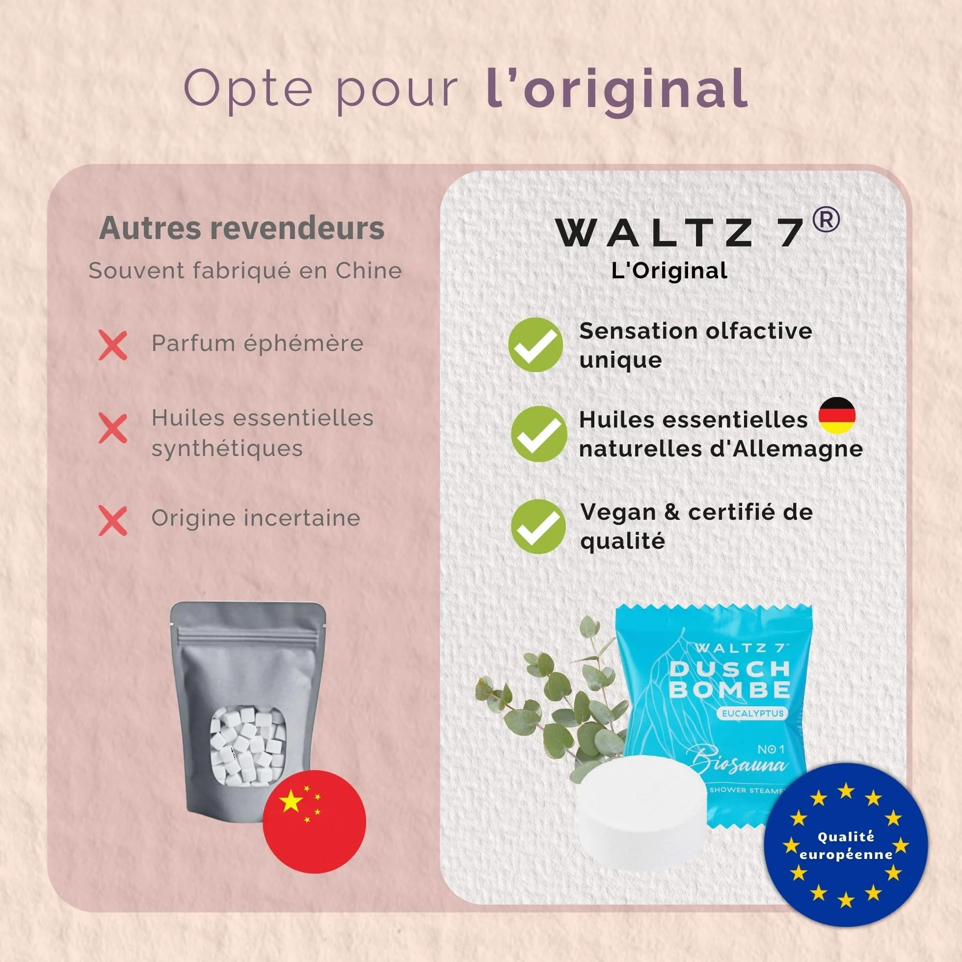 WALTZ 7 Set Bombes de Douche, 16 Sachet, 8 Senteurs, Aromatherapie, Calmant, Revigorant, Relaxant, Coffret Beaute
