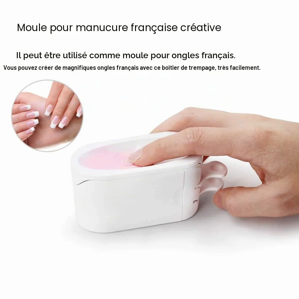 Outil de Poudre d'Immersion Plateau de Recyclage avec Fonction Moule à Ongles Français
