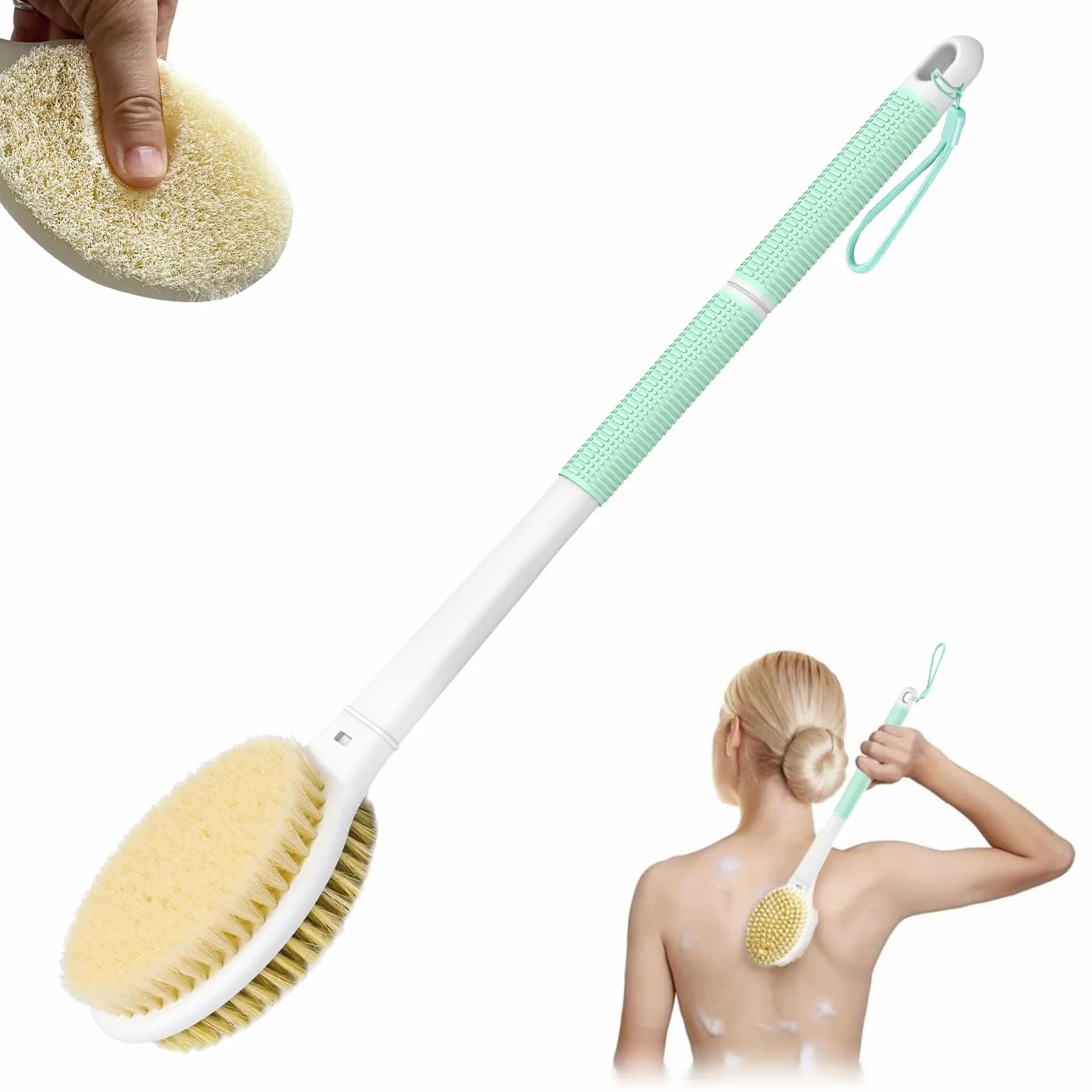 Brosse de douche pour le dos 44 cm long manche double face CellGulite