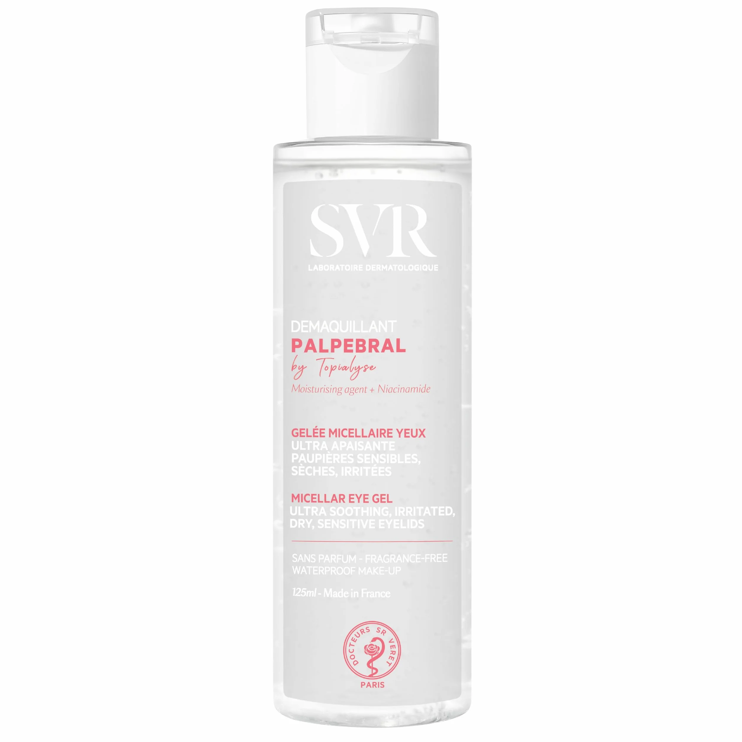 Topialyse SVR Palpebral Démaquillant Gelée Micellaire Yeux 125 ml Niacinamide Sans Parfum