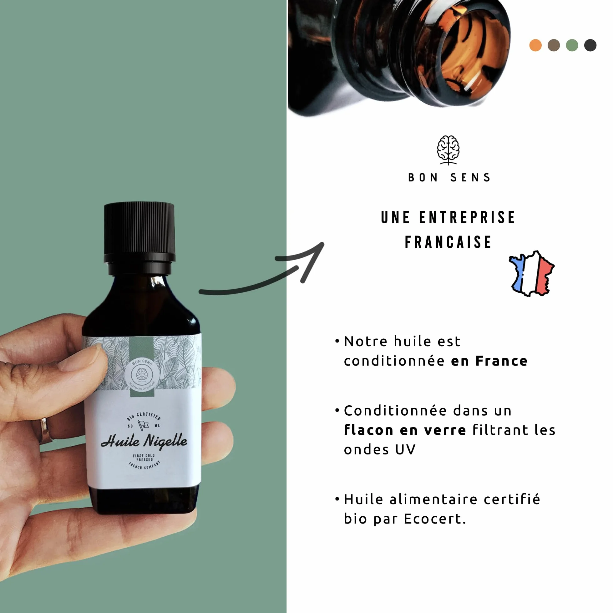 Huile de Nigelle BIO Pressée à froid Cumin noir 100% Naturelle 50ml