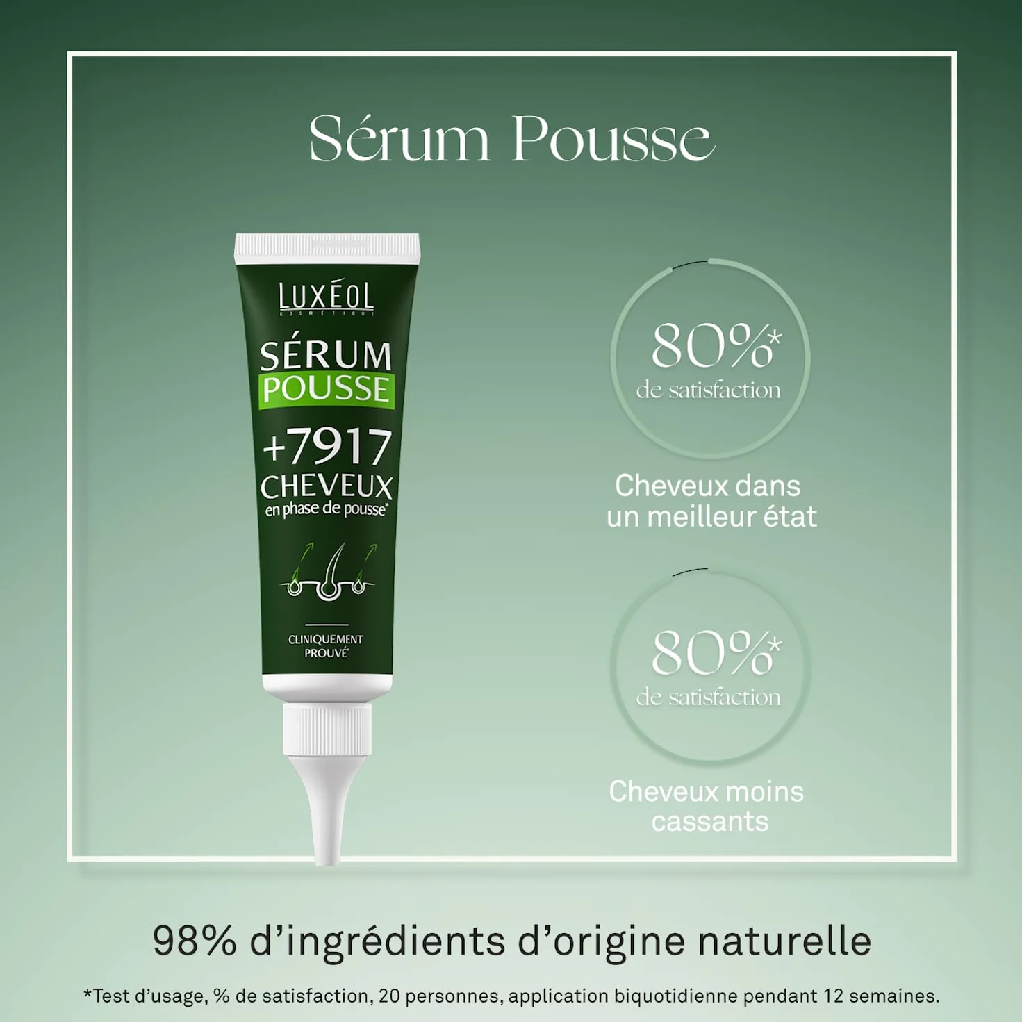 Luxéol Sérum Pousse Cheveux Extrait De Pousse De Pois 98% Ingrédients Naturelle 50ml