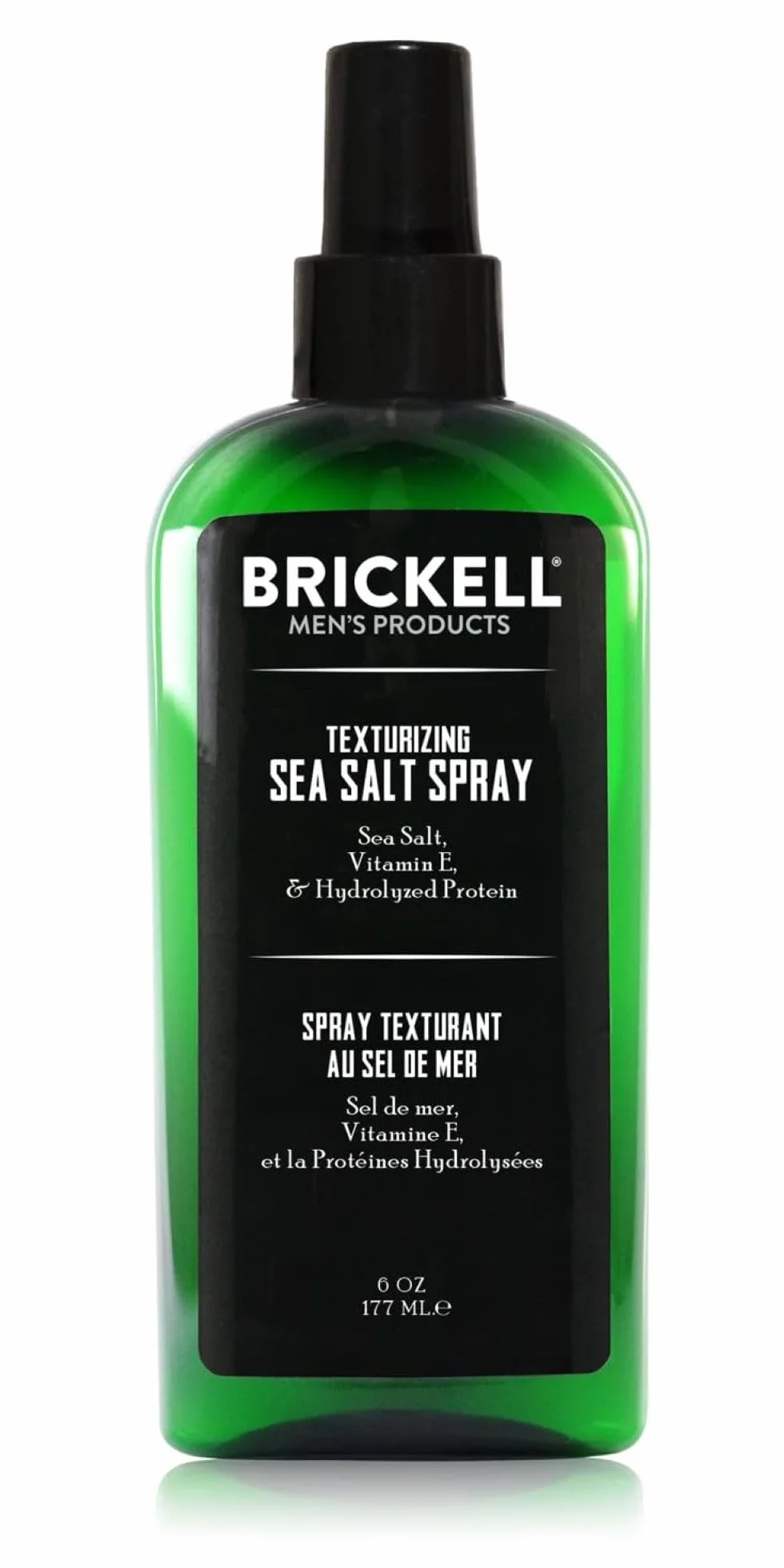 Brickell Men's Spray Texturant au Sel Marin pour Hommes, Naturel et Biologique, Sans Alcool, Soulève et Texturise les Cheveux pour une Coiffure de Plage ou de Surfeur (177 mL)