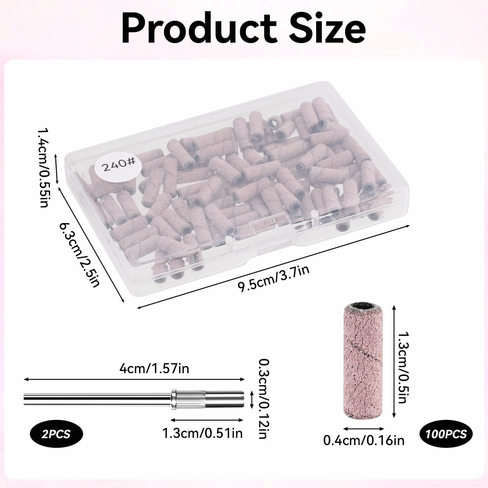 Embouts Ponceuse Manchons #240 Ongles Bandes de Ponçage Professionnelles 100 Pièces pour Perceuse à Ongles Manucure Pédicure