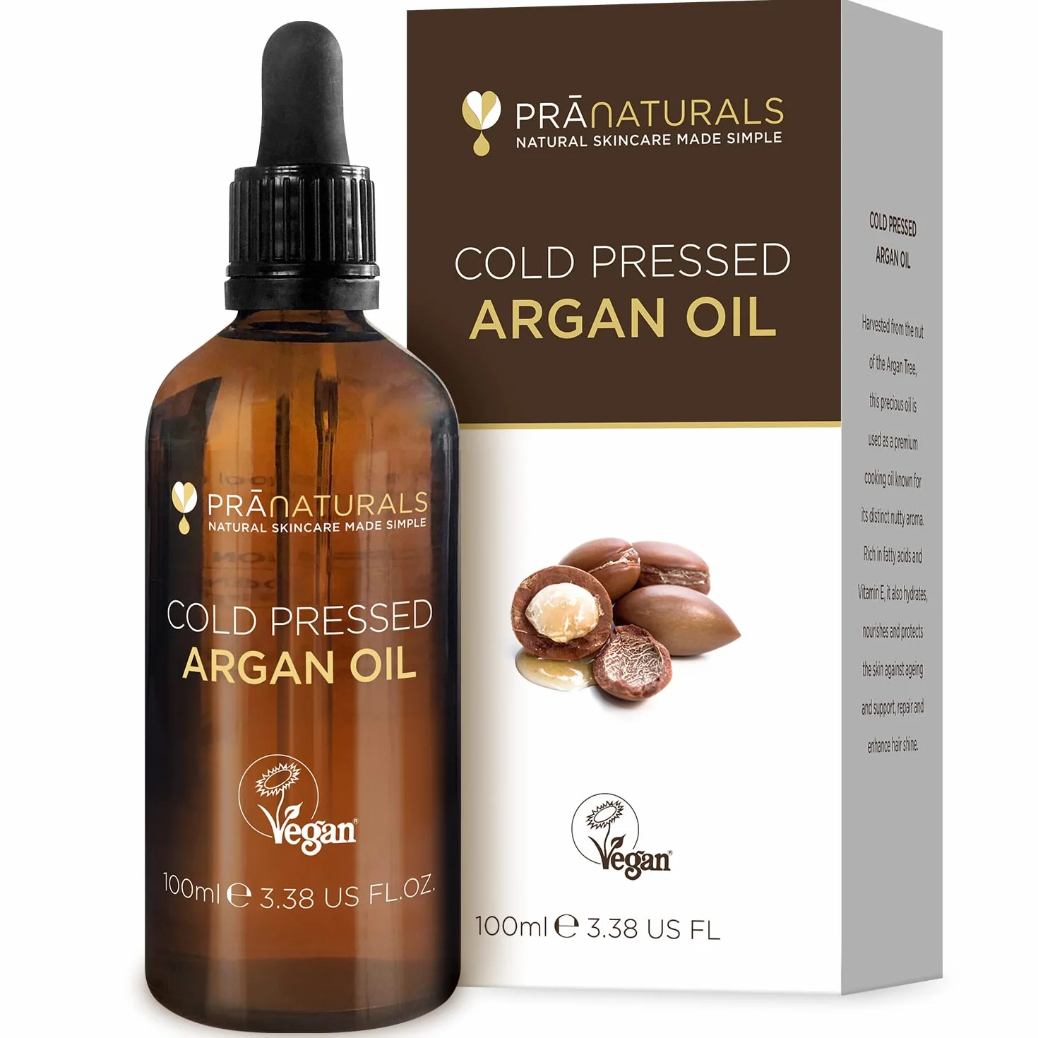 Huile d'Argan Marocaine Pure & Naturelle 100ml - Riche en Vitamine E pour Peau, Cheveux & Ongles Sains