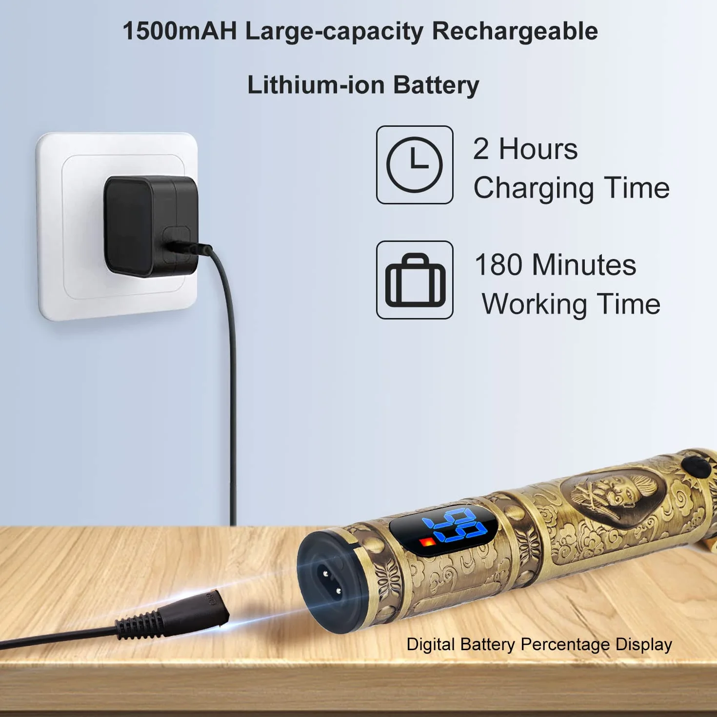Tondeuse Barbe Homme,Professionnelle Tondeuse Cheveux,Rasoir Electriques Rechargeable Brostyle,Afficheur LED,T-blade Tondeuse Finition pour Coupe et Contours Barbe,Famille&Homme&Salon Cadeau