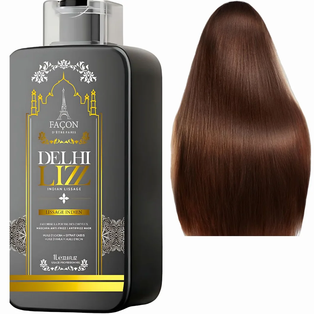 Lissage Indien Delhi Lizz 1 L Traitement Capillaire Brésilien Sans Formol Cheveux Lisses Professionnel