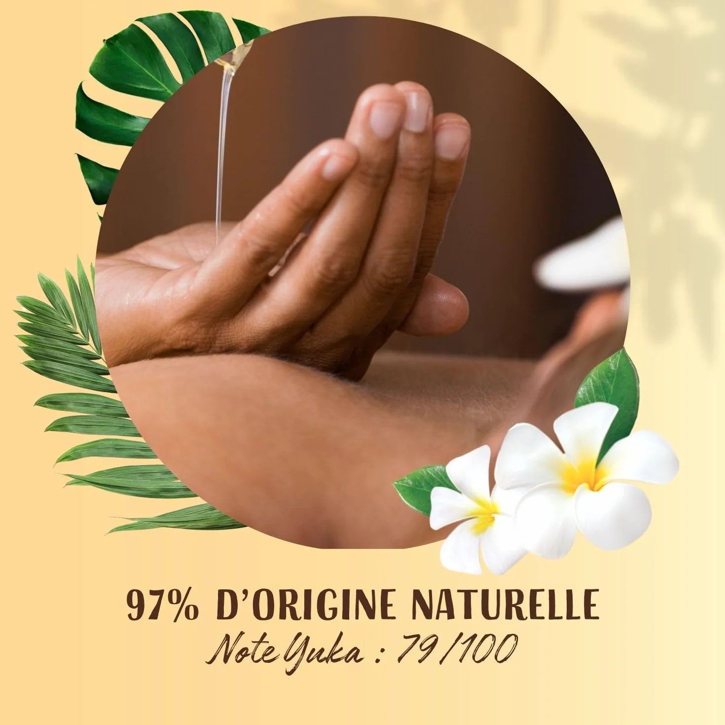 LOVEA Huile de Massage Corps Monoï Nourrit 97% Origine Naturelle Vegan 50 ml
