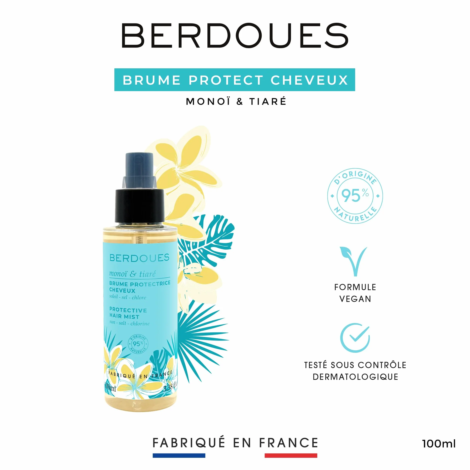 BERDOUES Brume protectrice cheveux Monoï Tiaré 100ml