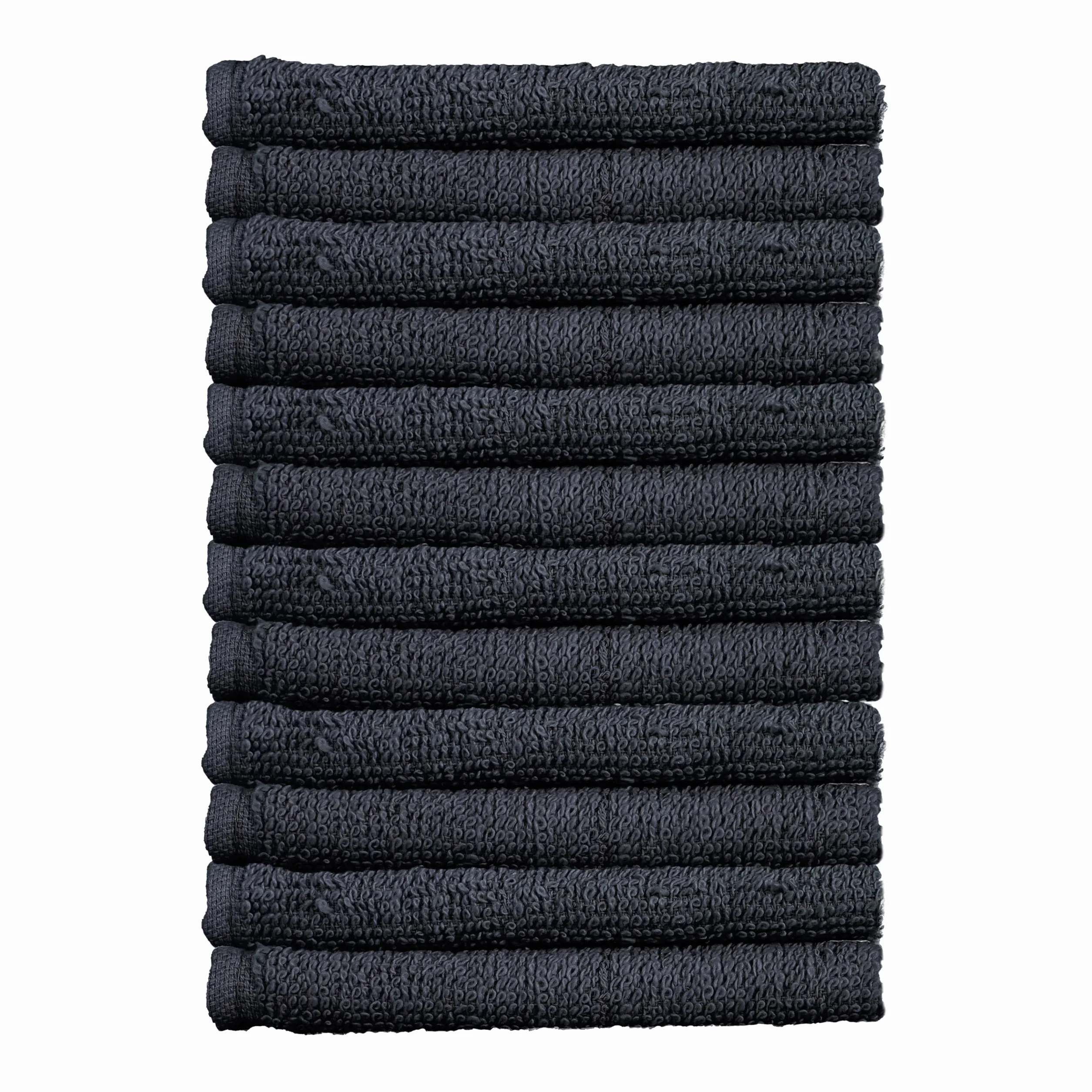 Sweet Needle Lot de 12 débarbouillettes Doux Absorbant Noir Visage Sport Spa
