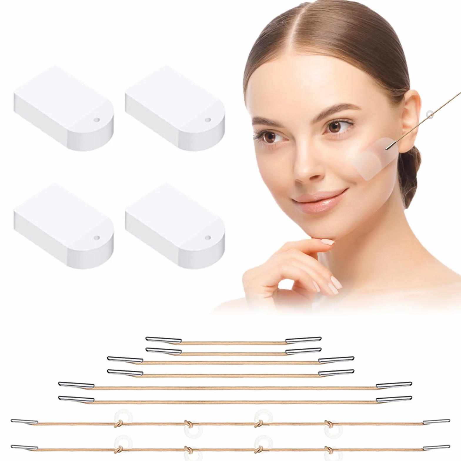 VEGCOO 80 Pièces Face Lift Tape, Patch Lifting Visage, Bandes Autocollantes Anti-Rides
