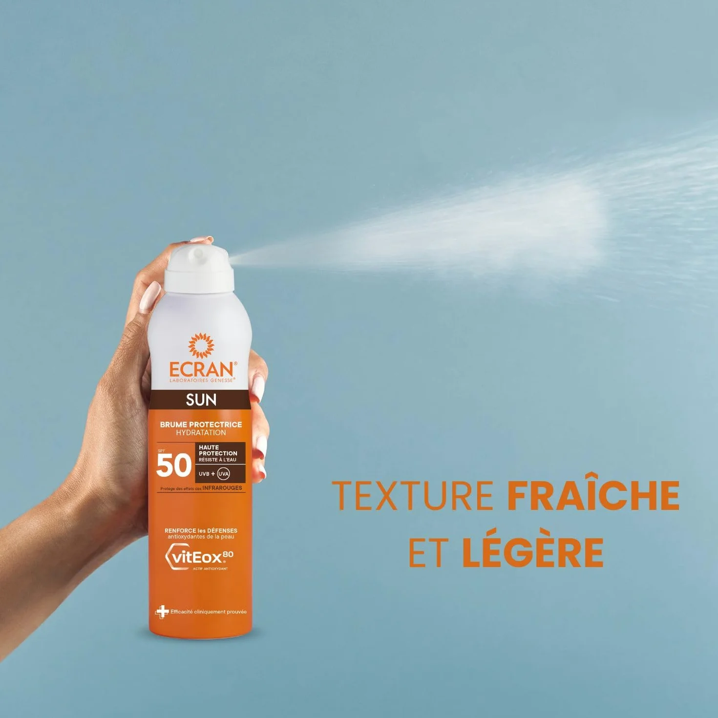 ECRAN Brume Protectrice Hydratante SPF 50 Protection UVA UVB Vitamine E