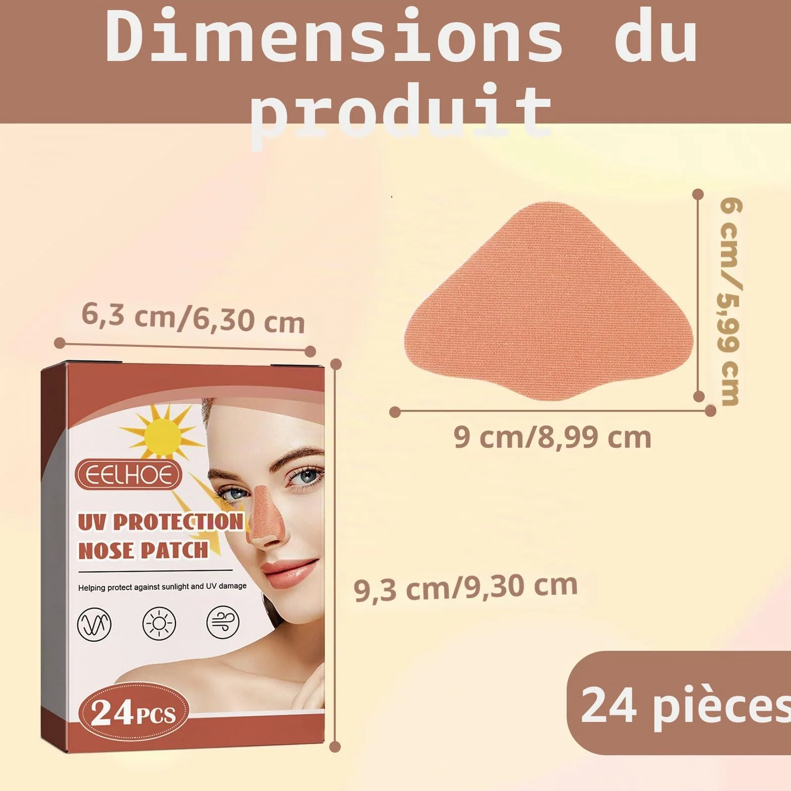 SOGHO Lot de 24 protections solaires nasales UV 5.5 cm