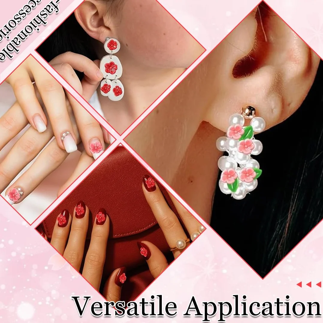 Moules en Silicone 3D Fleurs pour Art Ongulaire, Motif Floral et Fraise, Accessoires DIY Ongles