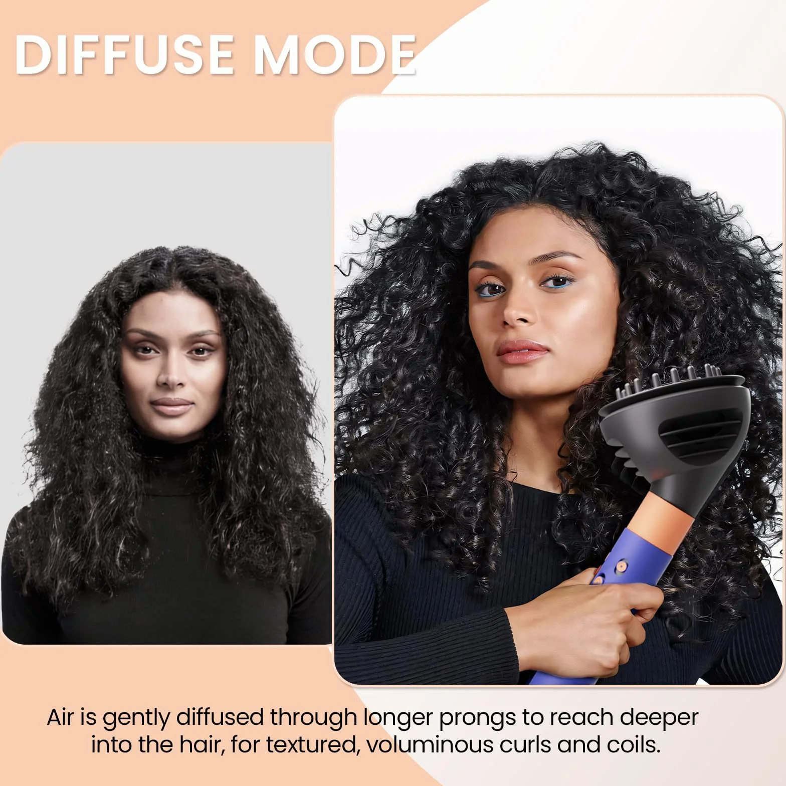 Diffuseur Boucle pour Dyson Airwrap HS01 HS05, Accessoire à Double Mode Dôme & Diffusé, Compatible avec Tous les Modèles Dyson Airwrap