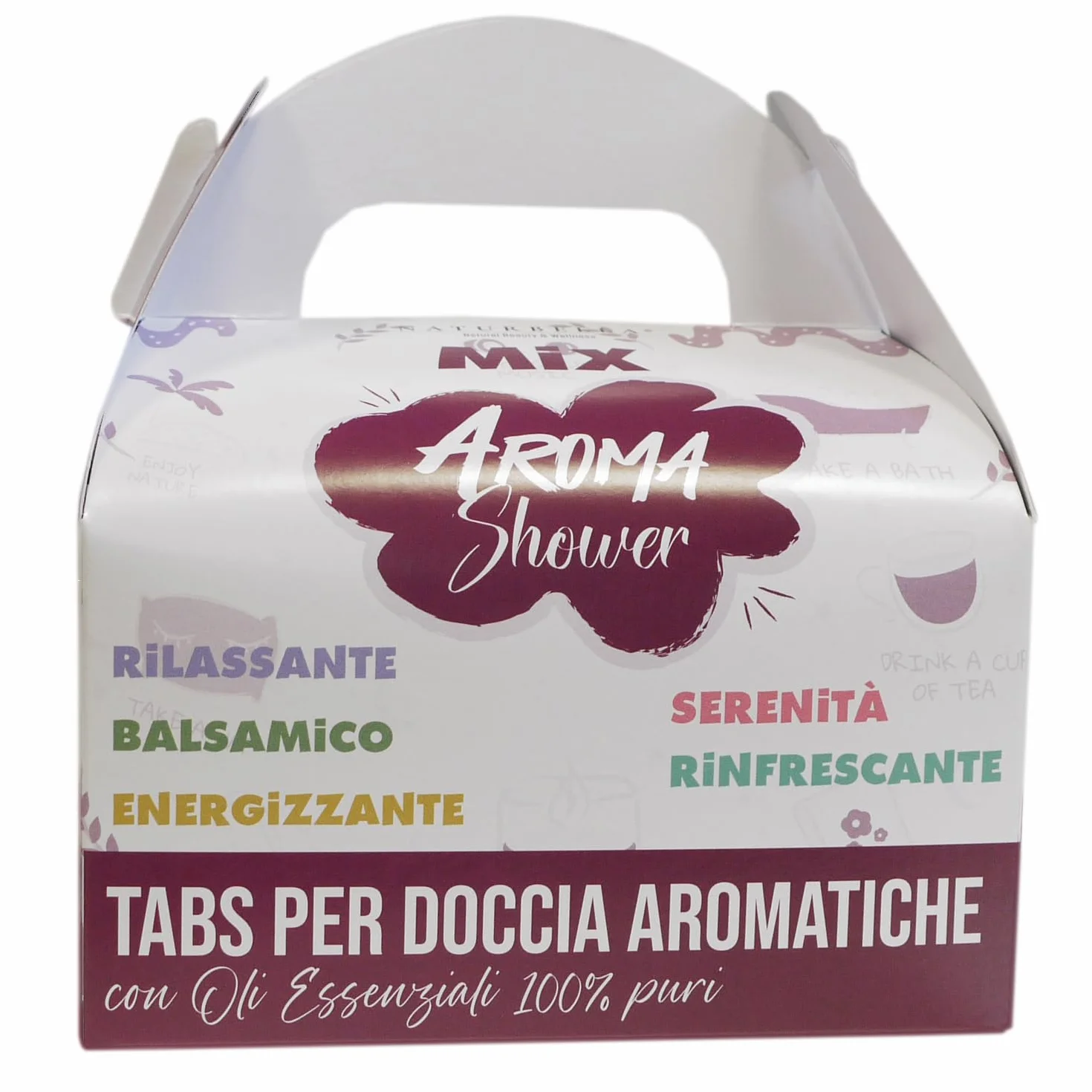 Gisa Wellness Bombes de Douche Aroma Shower BOX 10 pièces Huiles Essentielles Bio Lavande Citron Eucalyptus