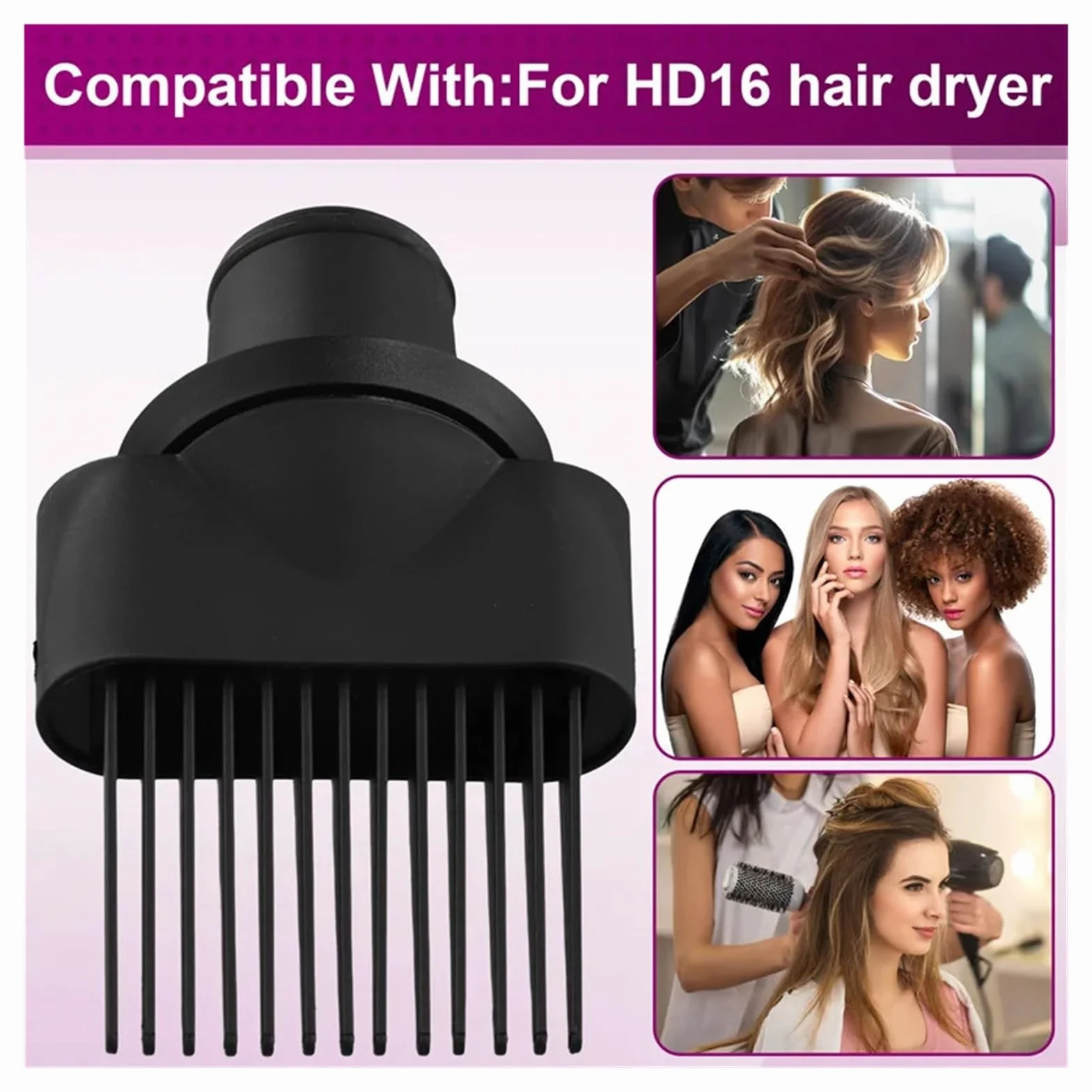 Peigne À Dents Larges, Accessoire Compatible Avec Le Sèche-cheveux Dyson Supersonic, Embout Amovible HD16-Y48A