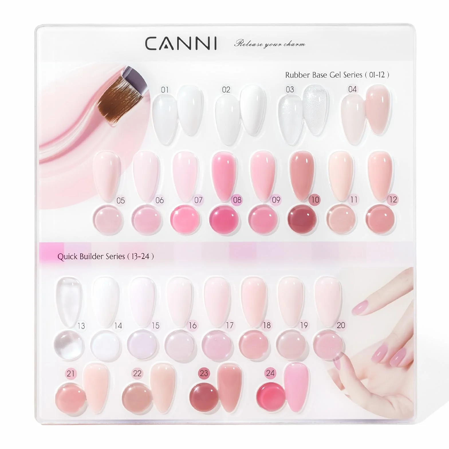 CANNI Vernis à Ongles Gel Semi Permanent Rubber Base Rose clair Gel Nail Polish Manucure