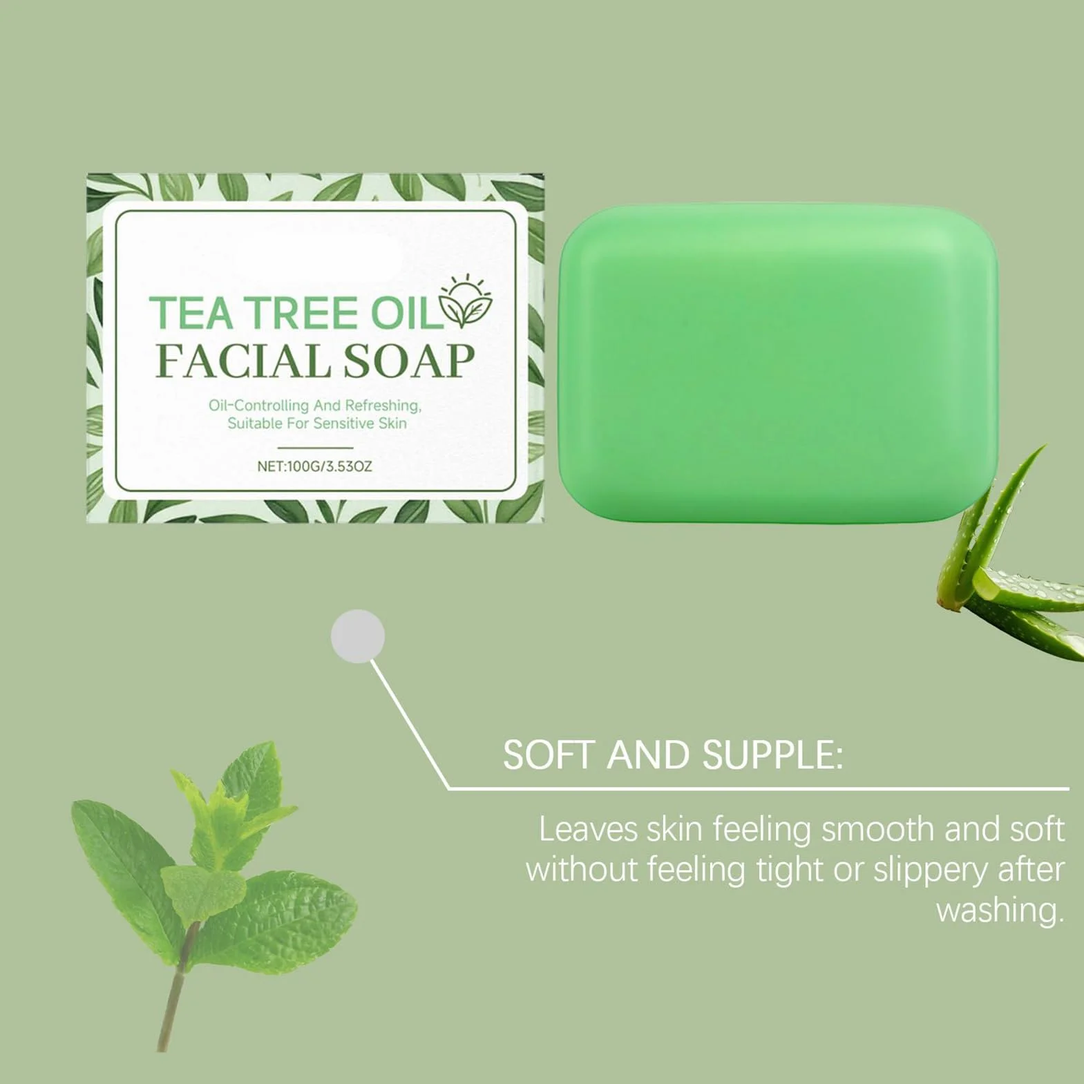 Savon Antifongique à l'Huile d'Arbre à Thé 100g Nettoyant Naturel Anti Mycose Pied