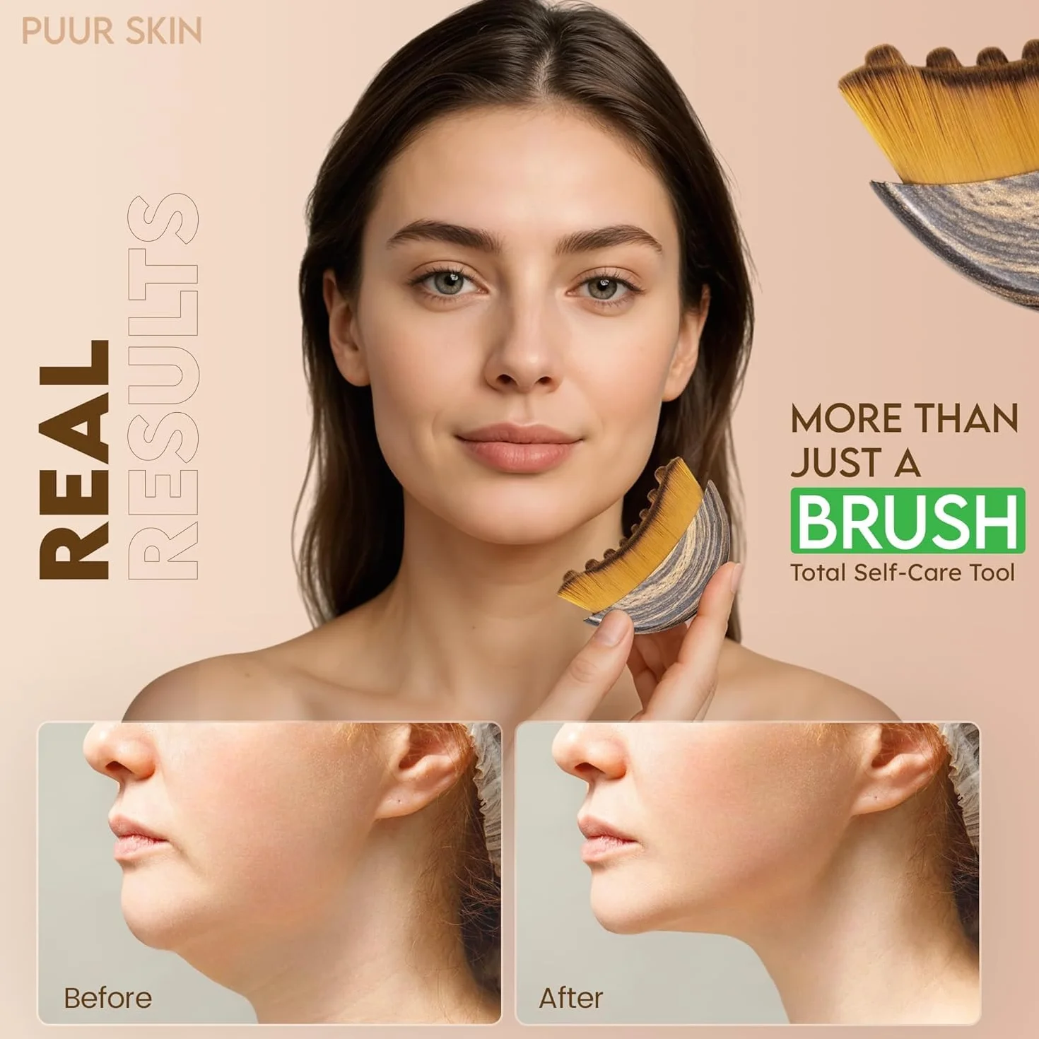 Brosses lymphatiques pour le visage, menton et mâchoire