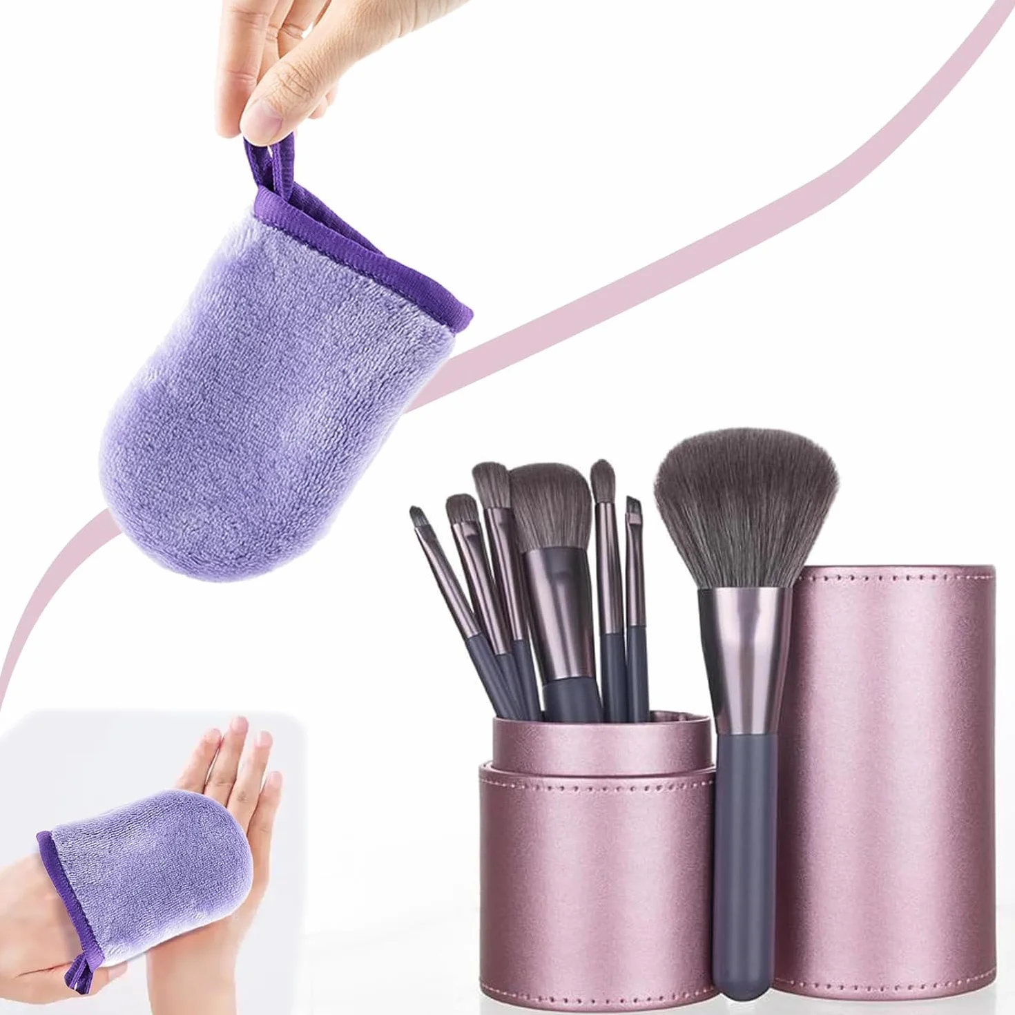 Gant Démaquillant Lavable Microfibre 12 PCS, Lingettes Réutilisables Ultra-Doux, Éponge Visage
