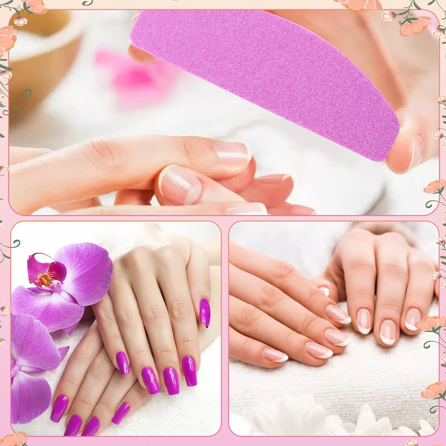 Lot de 20 Bloc Polissoir Ongles 100/180 éponge pour Vernis à Ongles
