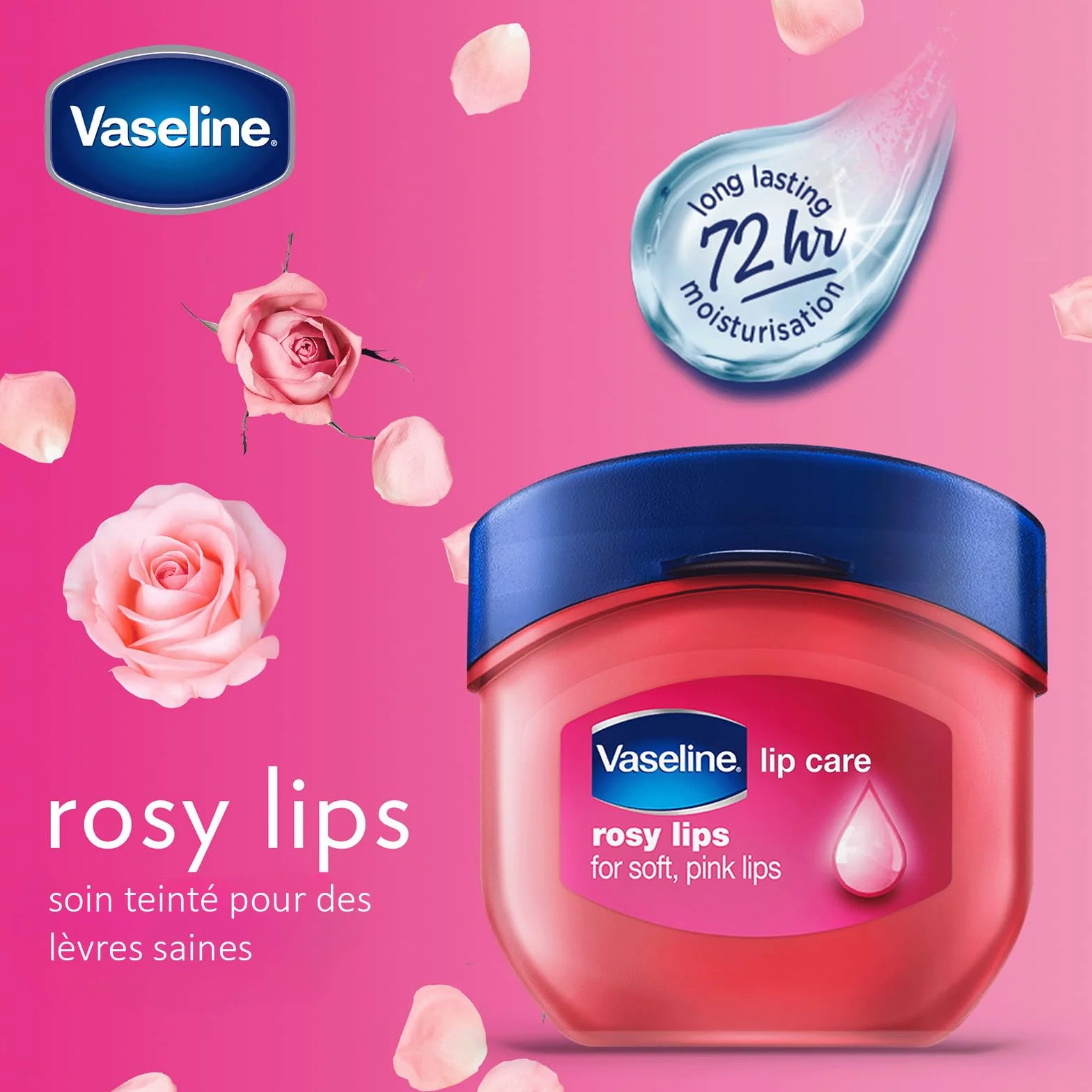 Vaseline Lip Therapy 7G Rosy Baume à lèvres nourrissant Pack double 2 x 7g