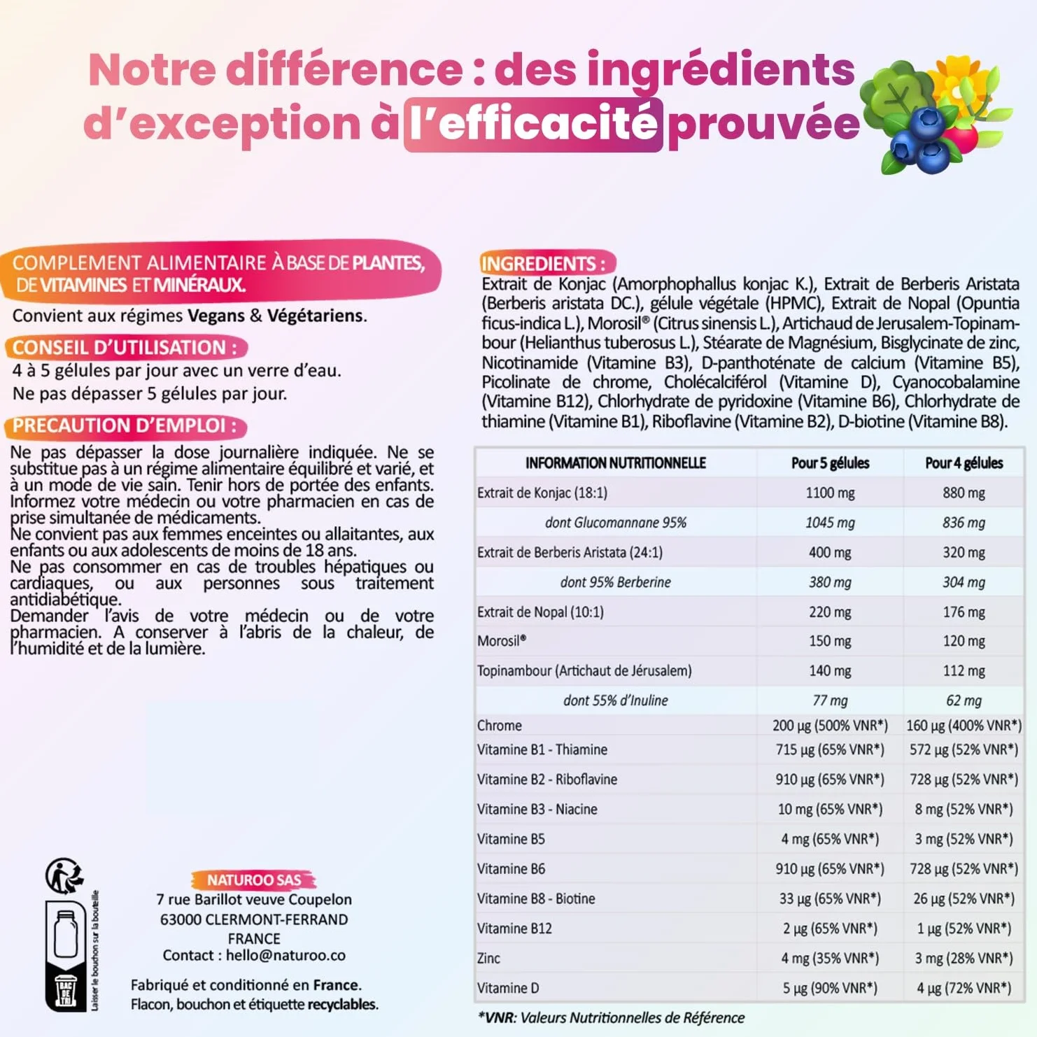 Coupe Faim Puissant Konjac Morosil Berbérine Chrome 90 Gélules Anti-Fringales Gestion Appétit Minceur Perte de Poids Naturel Vegan