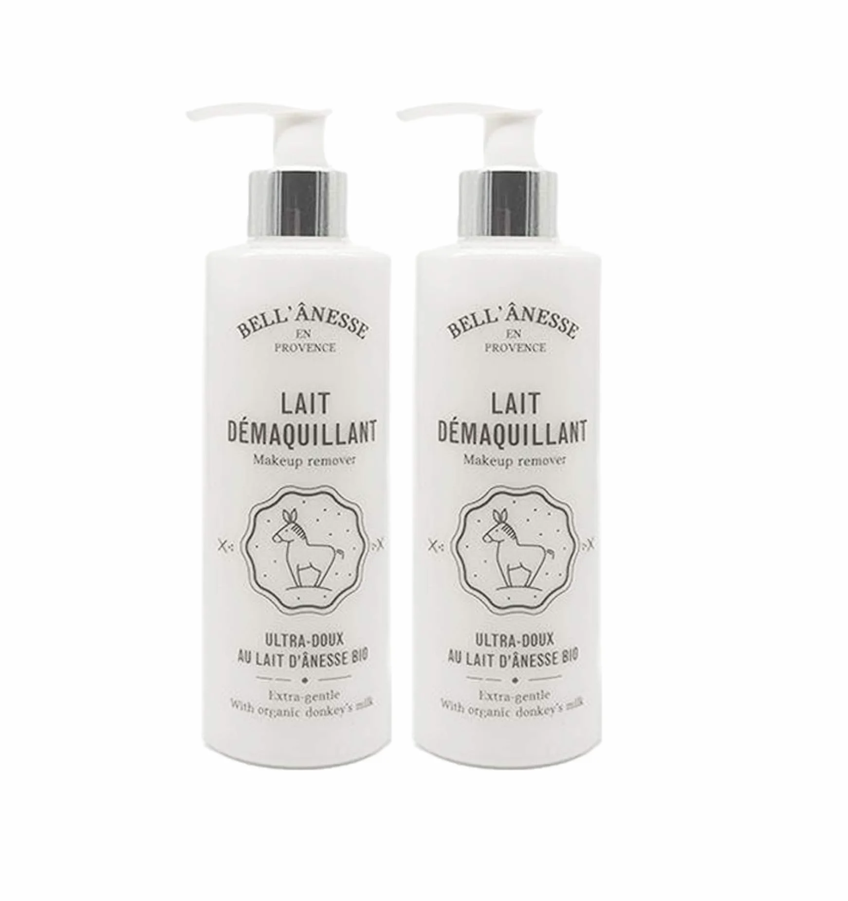 Bell Ânesse Provence Lait Démaquillant au Lait d’Ânesse Bio – Nettoyant Doux & Hydratant – Peaux Sensibles, normales, mixtes et très sèches (Lot de 2)