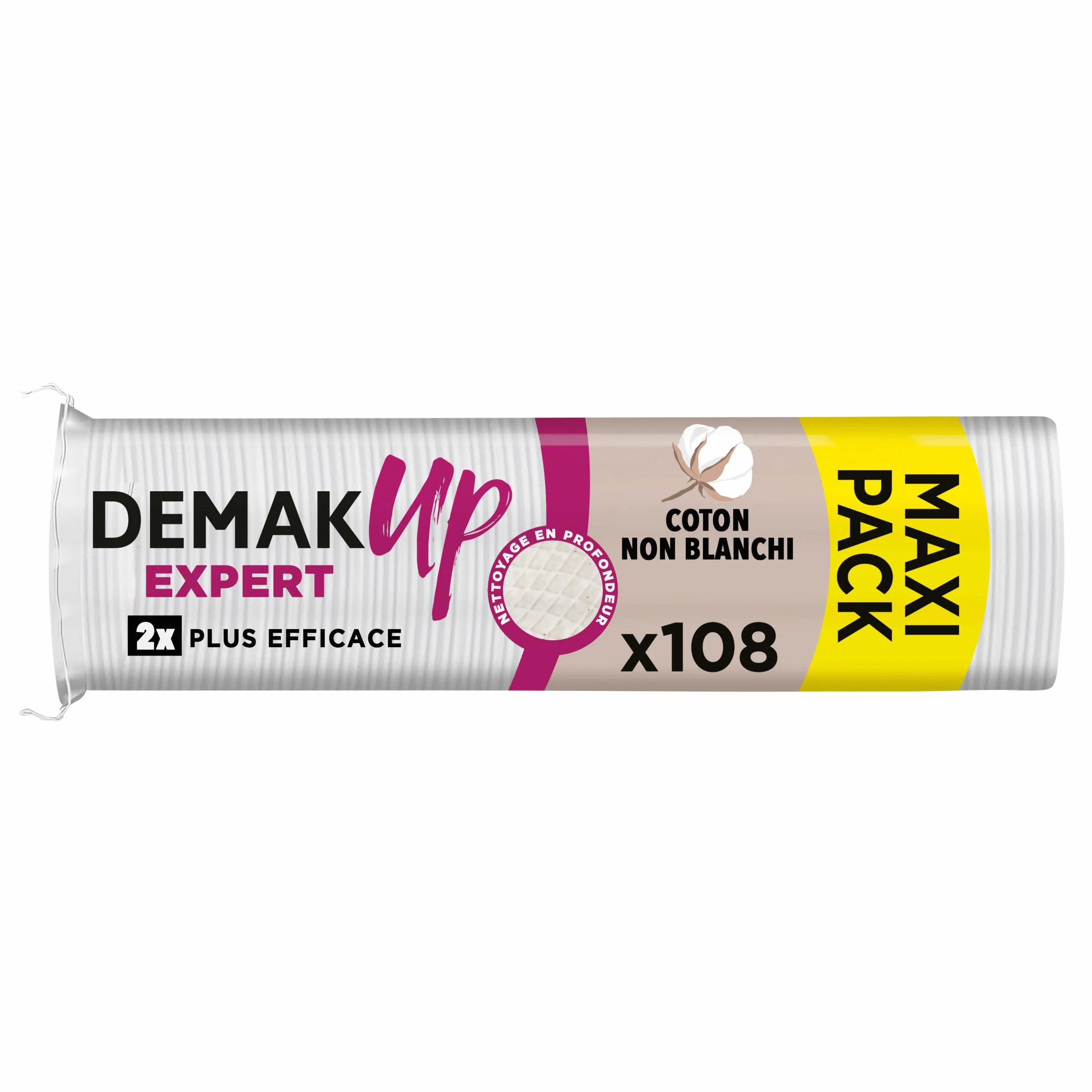 Demak'Up Expert Disques Cotons à Démaquiller 100% Fibres de Coton Naturelles, 108 Cotons