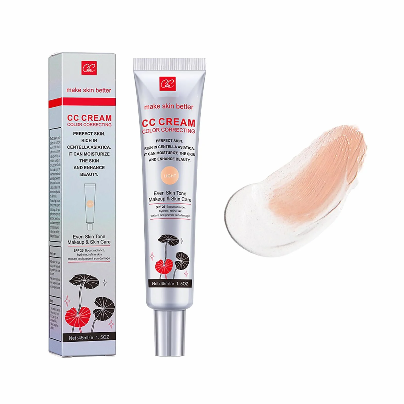 Crème CC Centella Asiatica Correctrice Teint SPF 25 Anti-cernes 01 Clair