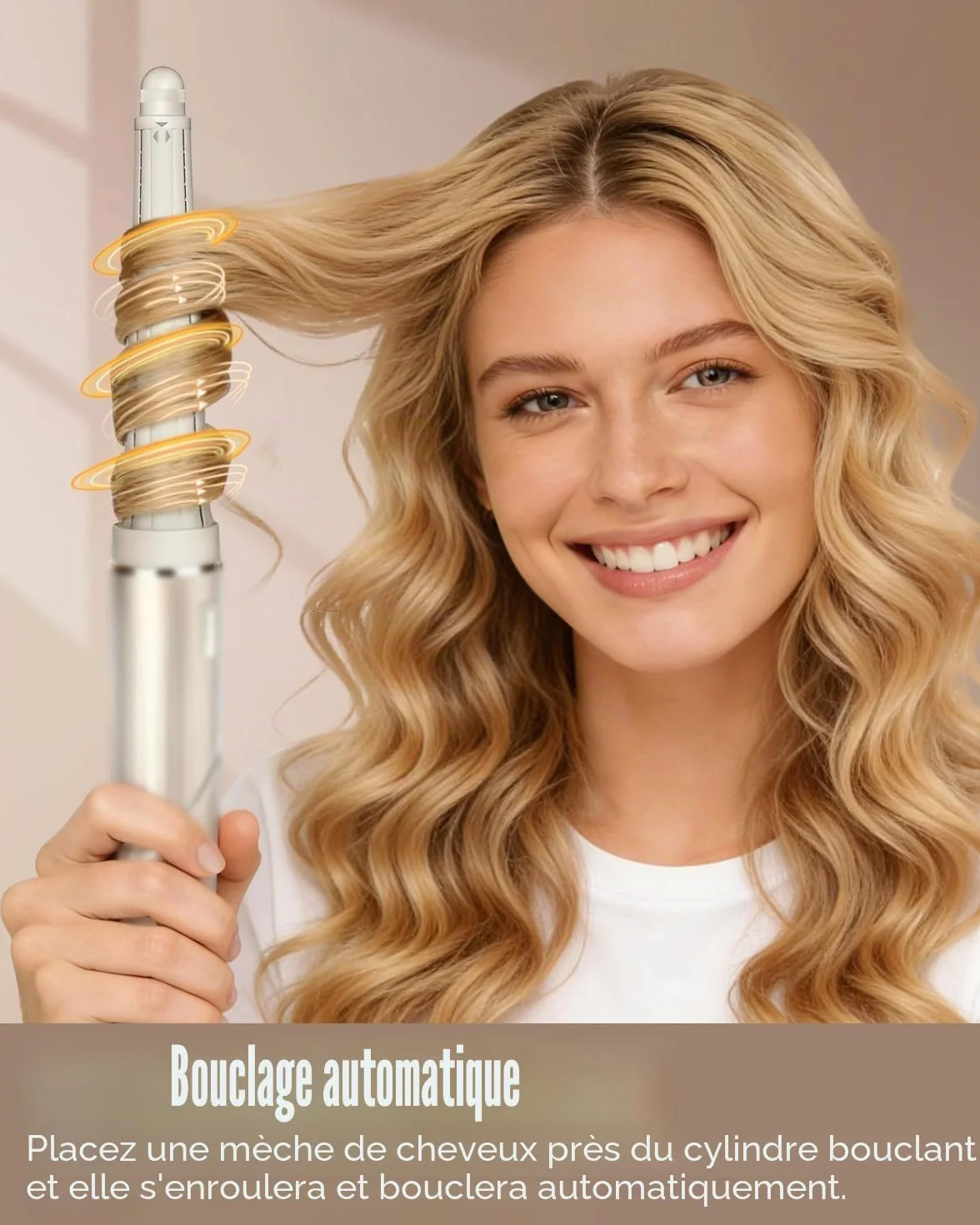 Bigoudi long pour accessoires Shark FlexStyle, bigoudis de 1,9 à 3,6 cm, enroulement automatique avec les deux directions
