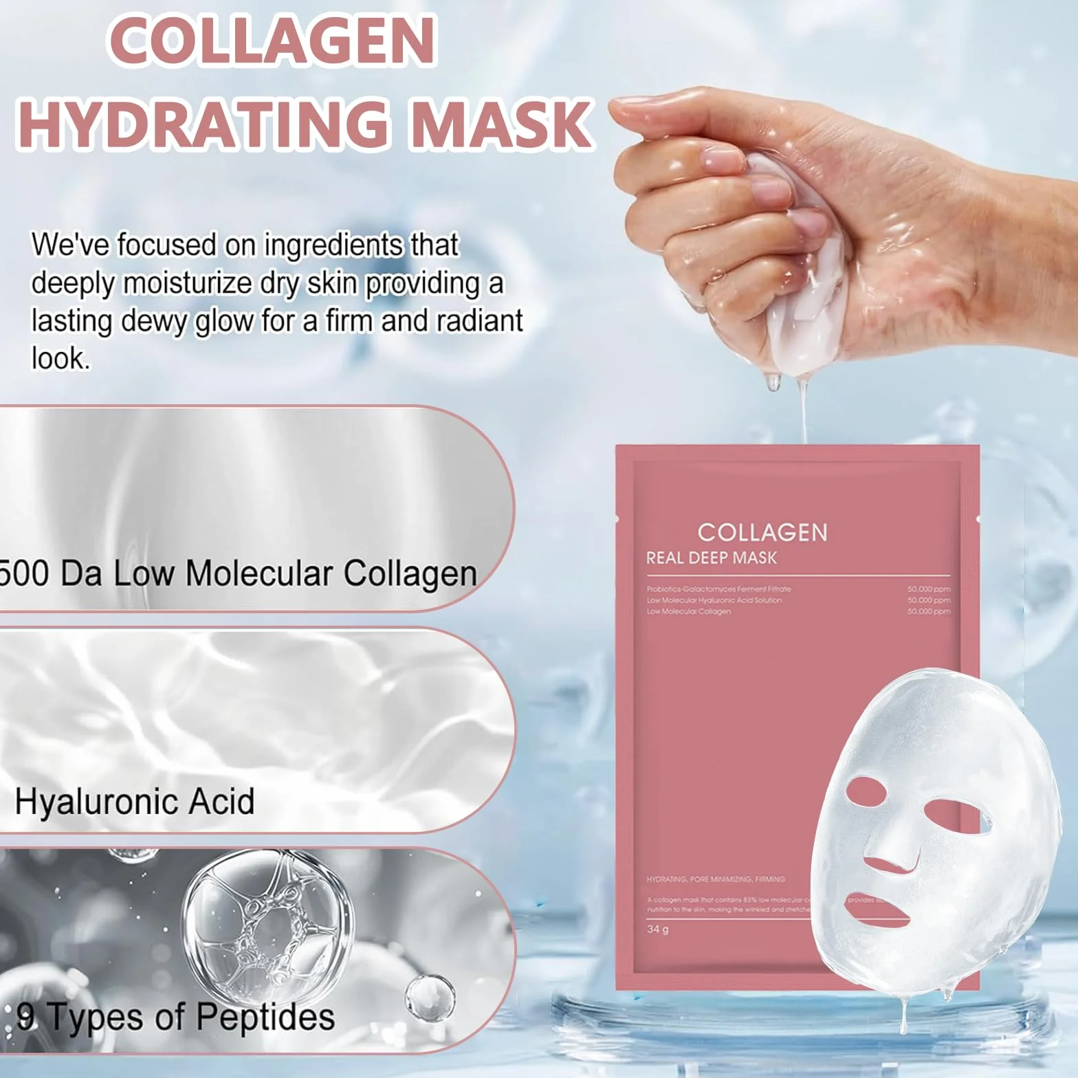 Bio Collagen Real Deep Mask, Korean Night Mask, Deep Hydrating Overnight Masque