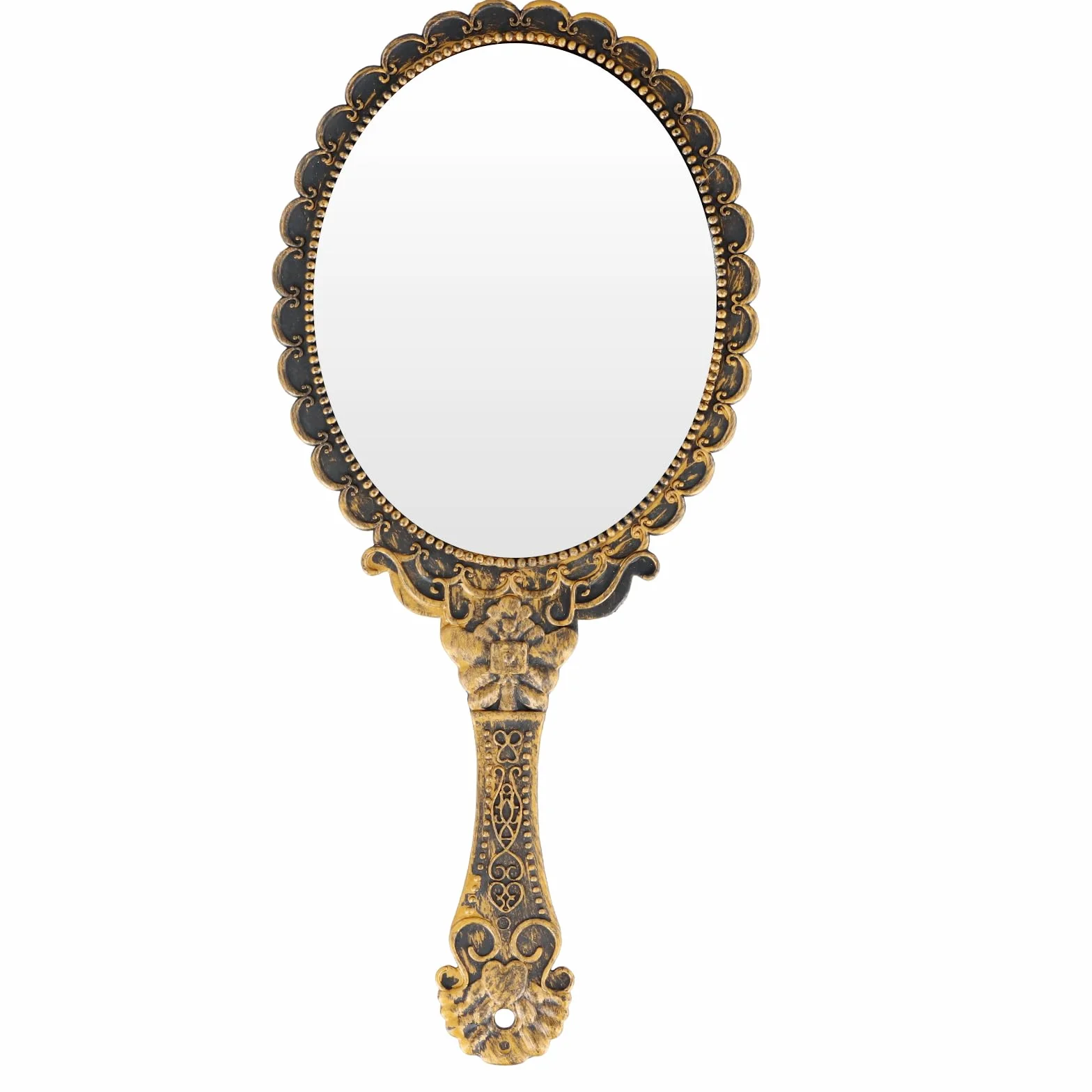 Amexo Miroir Vintage Poche Voyage Main Maquillage Ovale Femmes Beauté Bronze