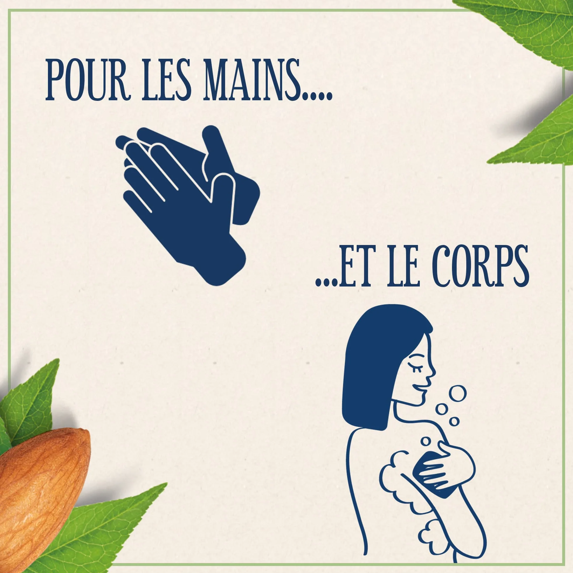 Le Petit Marseillais Savon Soin Surgras Huile d'Amande Douce 2 x 100 g Savon Solide Mains Corps 98% Ingrédients Naturels Emballage Papier Recyclable