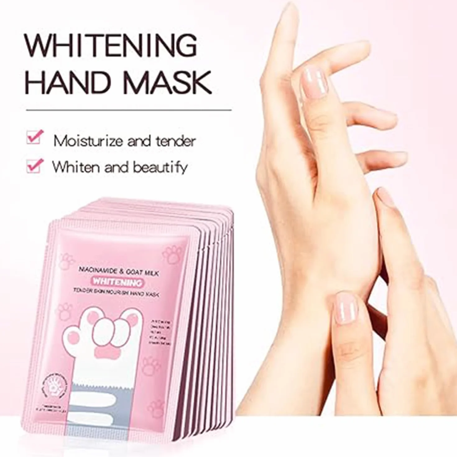 Masques hydratants au lait de chèvre pour les mains - Gants hydratants mains sèches gercées - Masque blanchissant mains