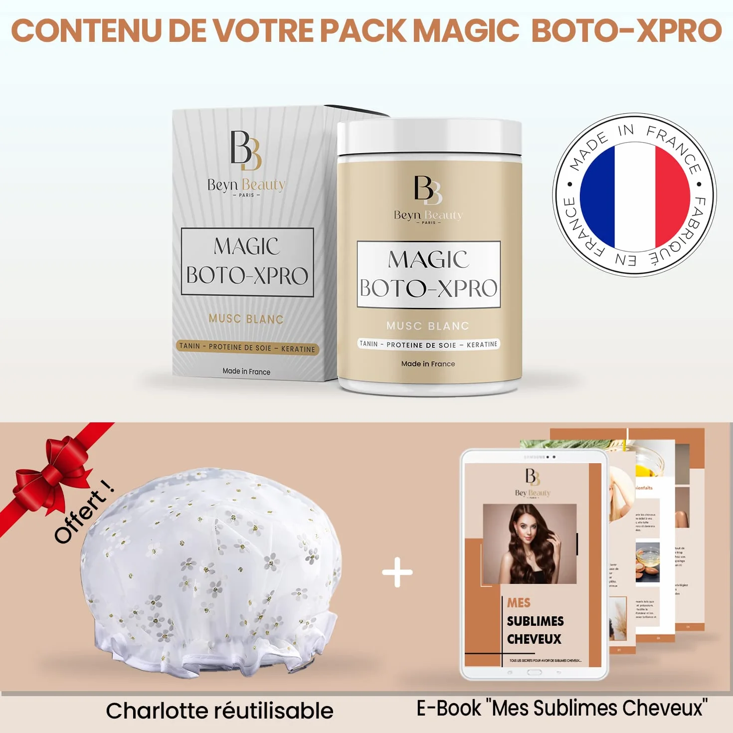 Masque Hydratant BOTOXPRO CAPILLAIRE à la Kératine 1000 ml Fabriqué en France