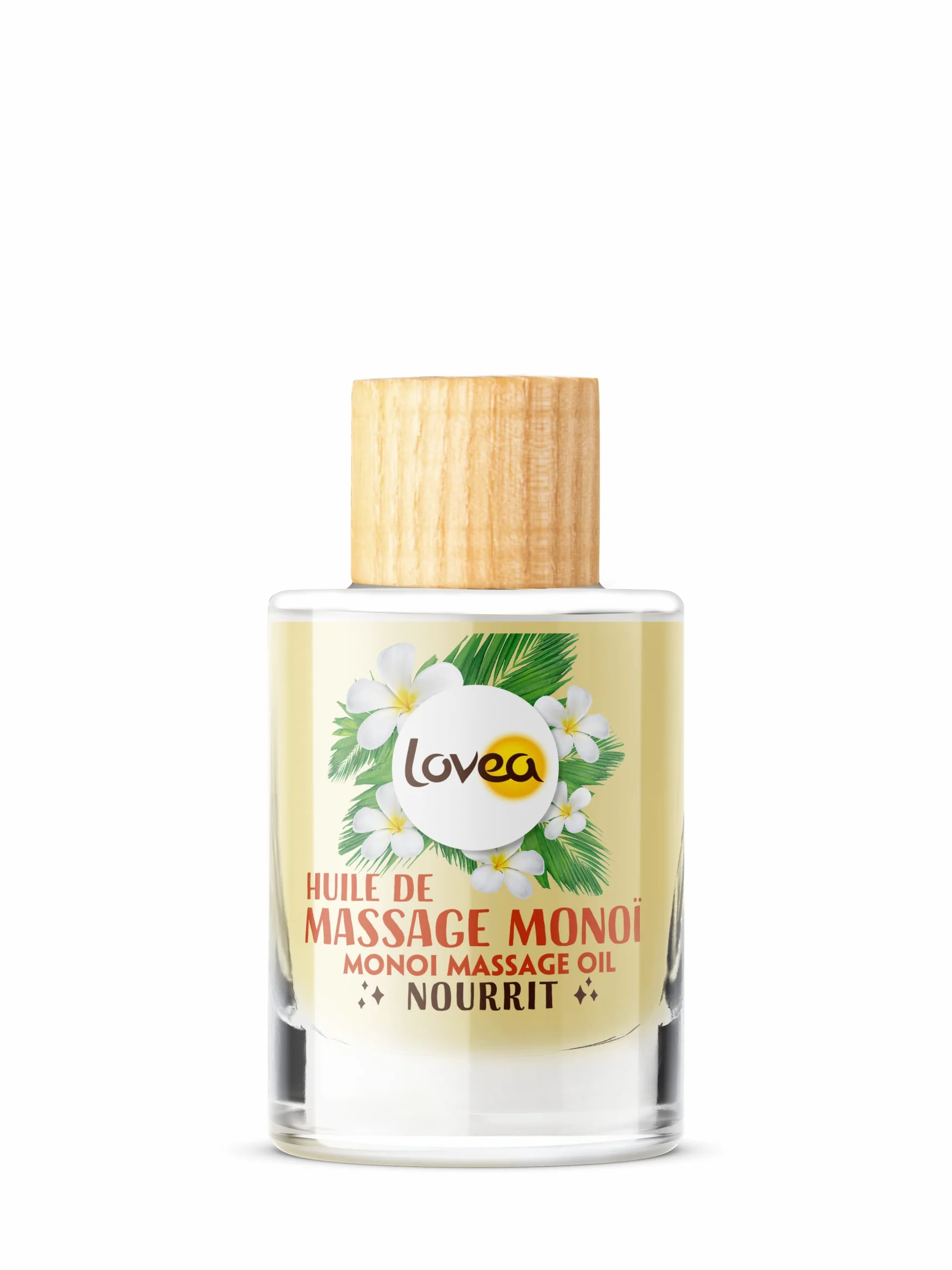 LOVEA Huile de Massage Corps Monoï Nourrit 97% Origine Naturelle Vegan 50 ml