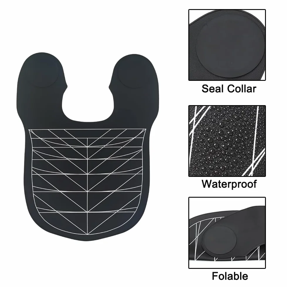 Collier de coupe de cheveux, collier de teinture en silicone imperméable avec directives de coupe angulaire et droite, tapis de coupe de cheveux pour salon de coiffure, salon de coiffure (gris)