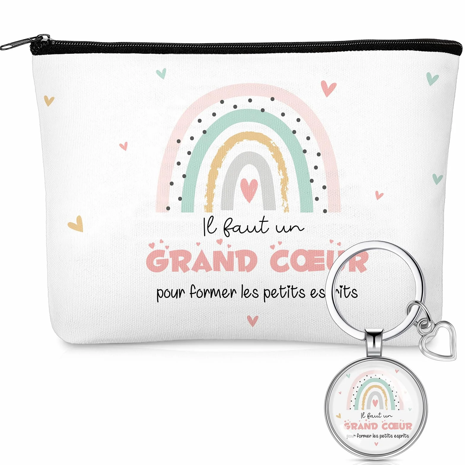 Trousse à Maquillage Porte-Clés Cadeau pour Maîtresse d'École Fin d'Année