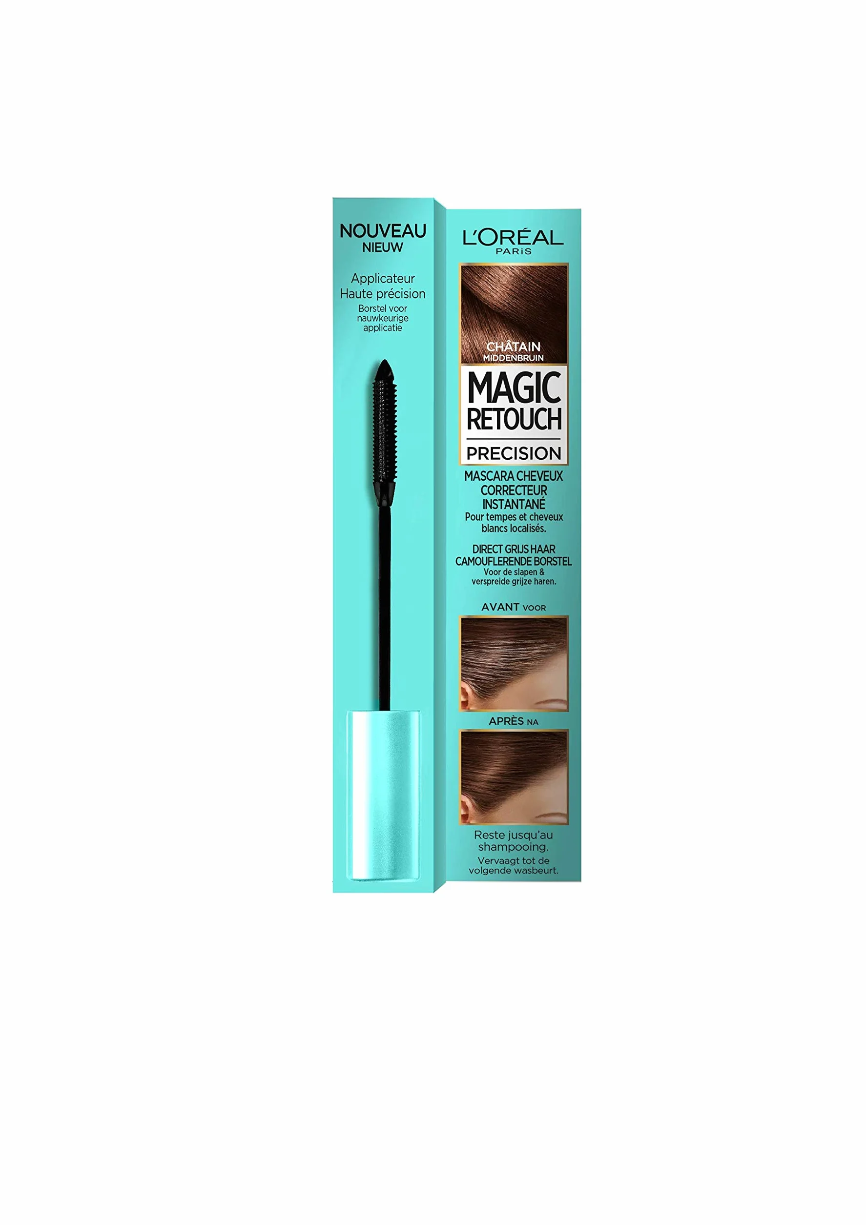 L’ORÉAL PARIS - Mascara Précision Correcteur de Cheveux Blancs - Magic Retouch - Châtain - 8ml