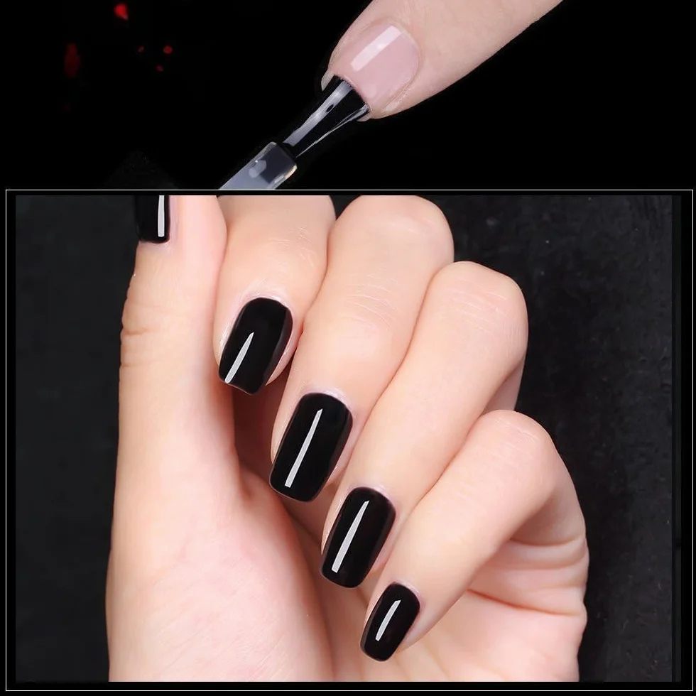 Vishine 15ml Base Coat & Top Coat Vernis de Base et Finition Vernis à ongles Gel Semi-permanent Manucure Kit 2 Pcs