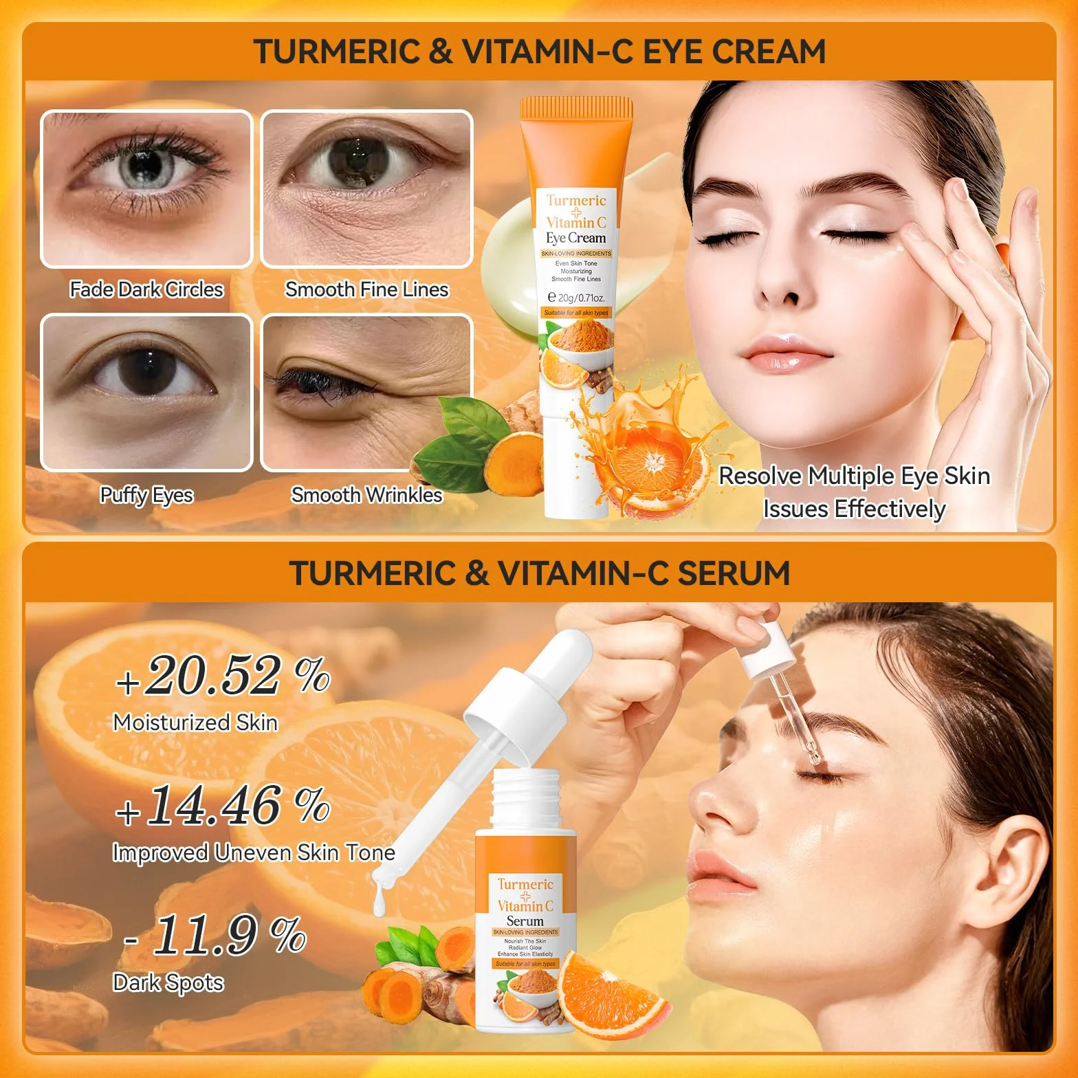 Curcuma & Vitamine C Skincare Set 21 Pièces Coffret Soin Femme
