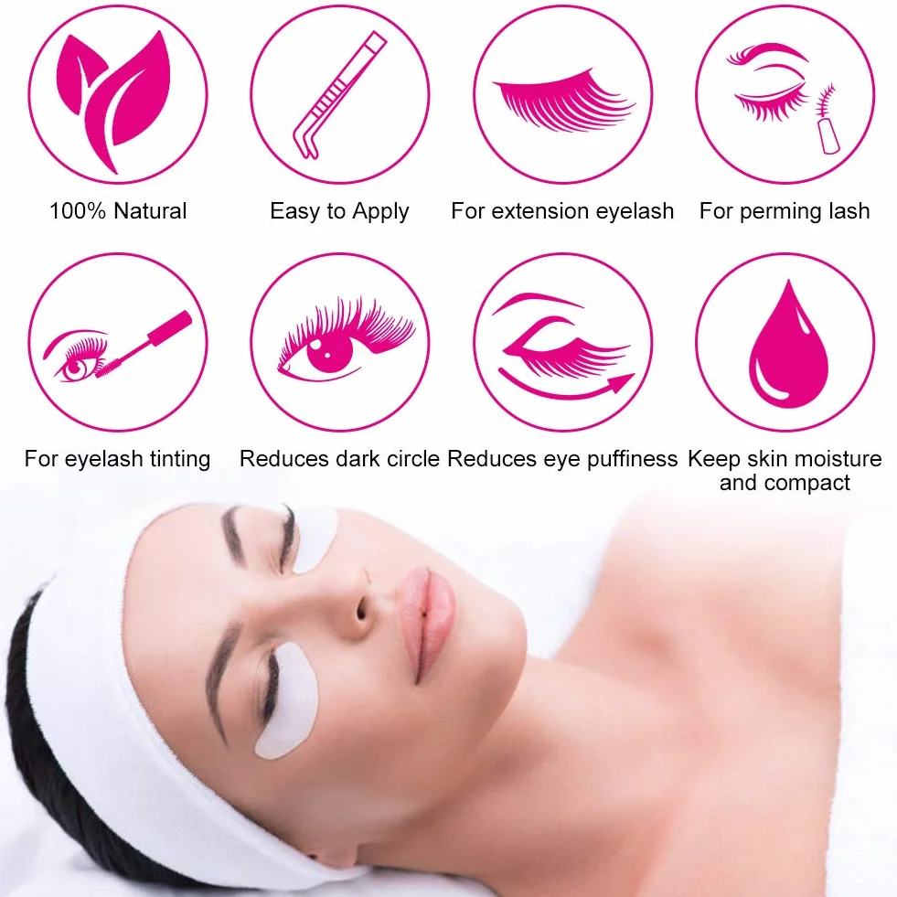 FADVAN 50 Paires Patch d'Extension de Cils Sous Outil de Beauté Gel Yeux