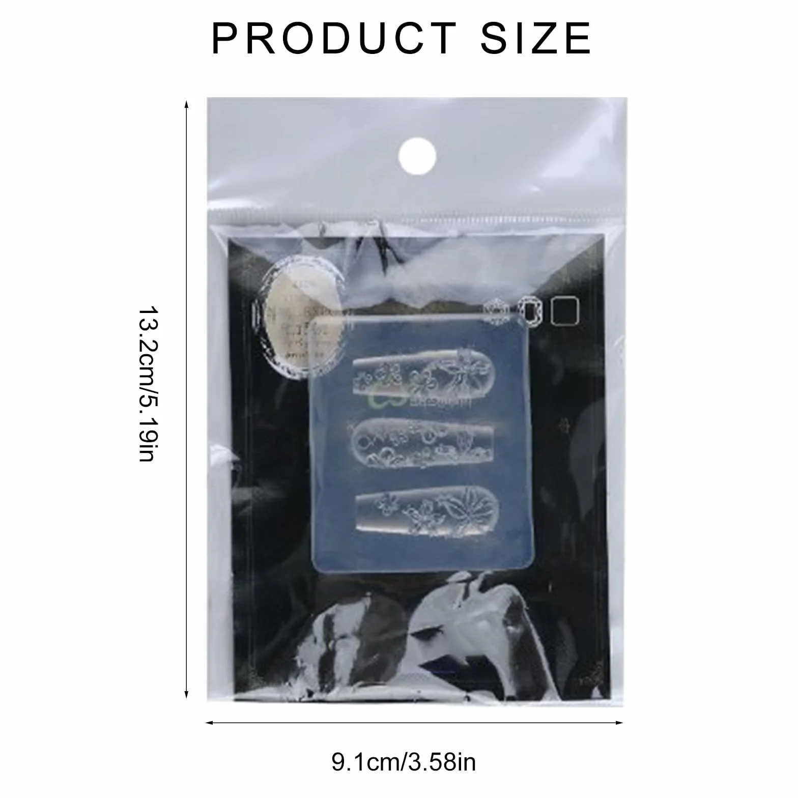 Moule en silicone 3D pour nail art sculpté avec motif précis en relief