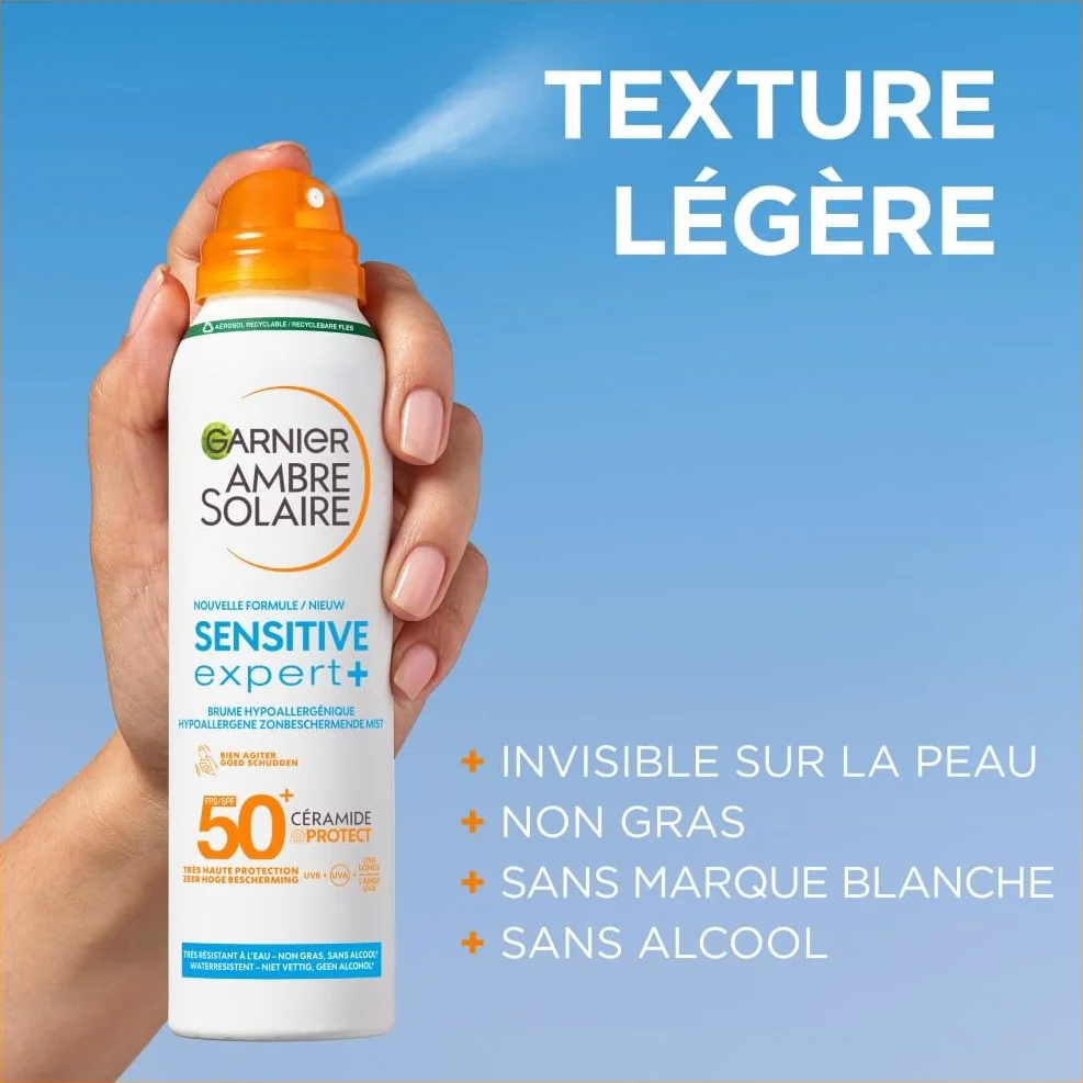 Garnier Ambre Solaire Sensitive Expert+ Brume Solaire Hypoallergénique Adulte FPS50+ 150 ml