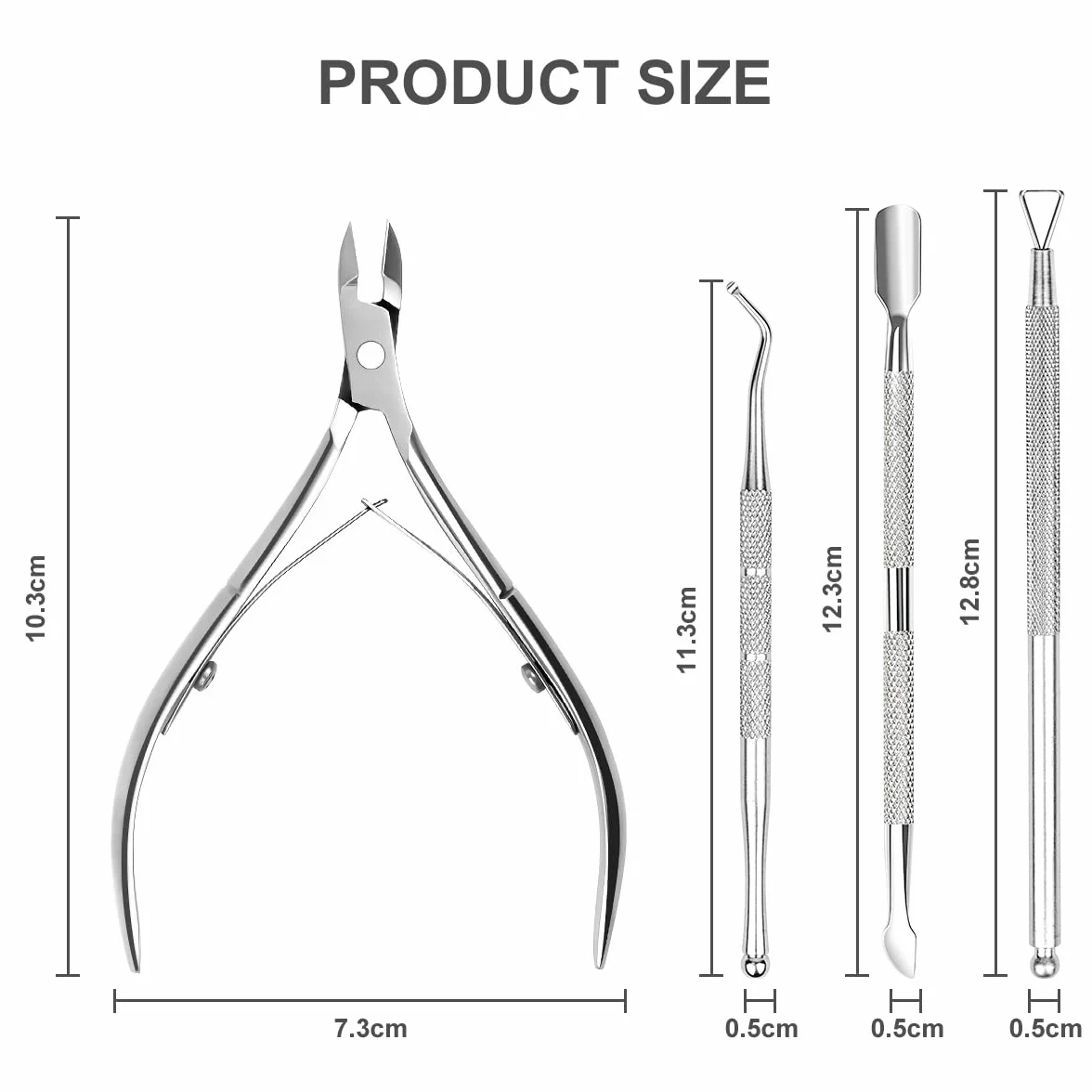 Pinces à Cuticules 4 en 1 Acier Inoxydable Professionnel Trousse Manucure Pédicure