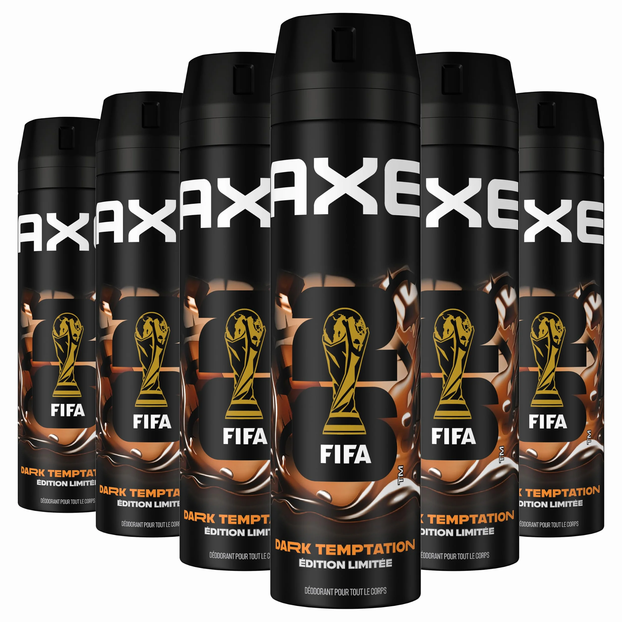 AXE - Déodorant Homme Spray - Dark Temptation - 48h non-stop frais - Parfum chocolat - lot 6x200ml