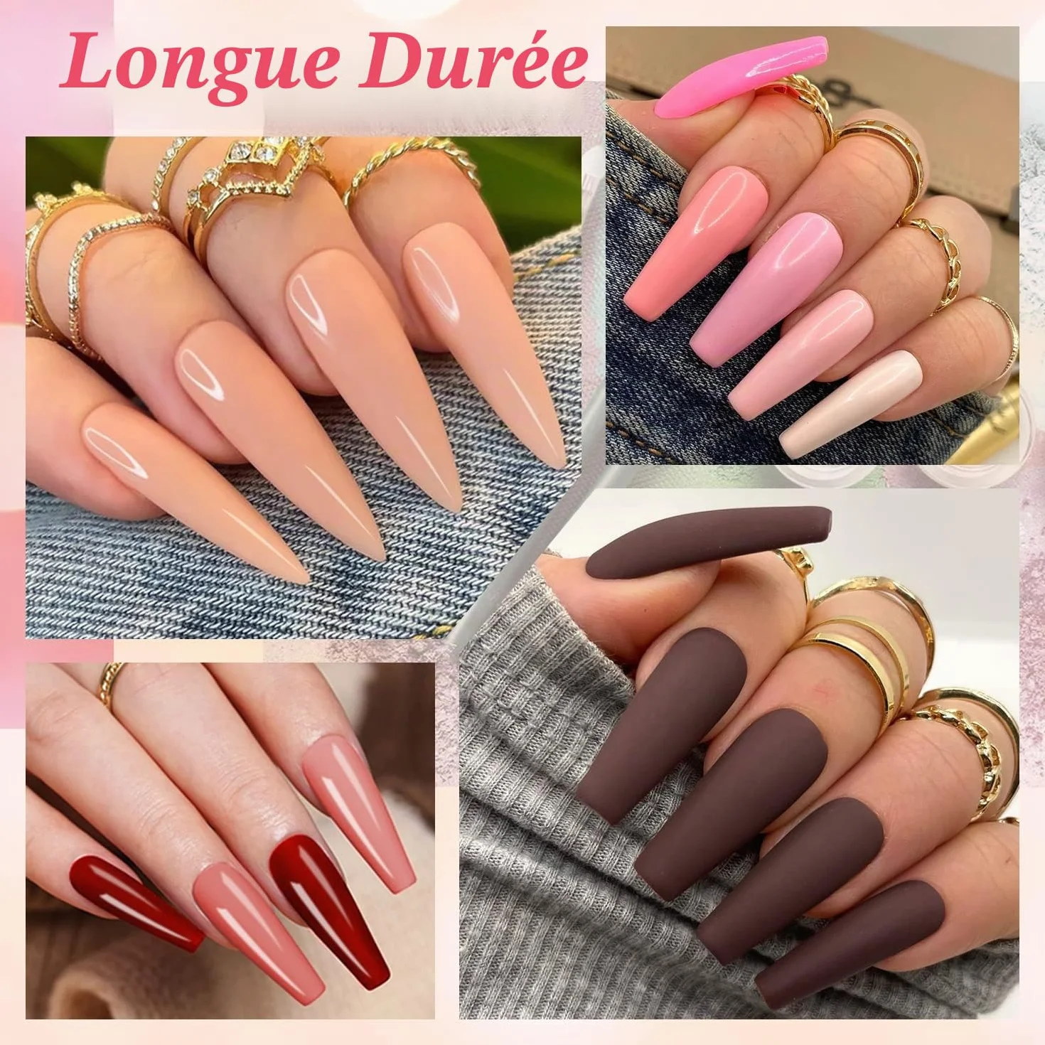 Lavender Violets 20 Pcs Dipping Powder Nail Kit French Nude Poudre Starter Base Top Coat Activateur Brush Saver M962